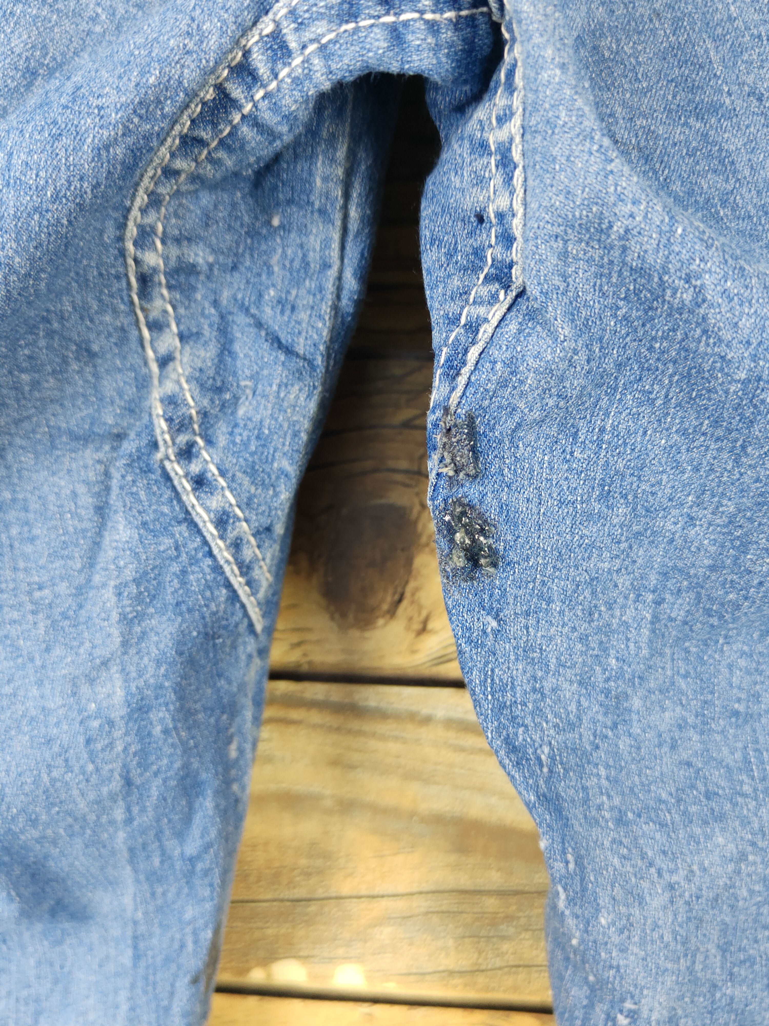 Japanese Brand Tora Blue Distressed Ripped multipocket denim Jeans #W1963 Size US 32 / EU 48 - 9 Thumbnail
