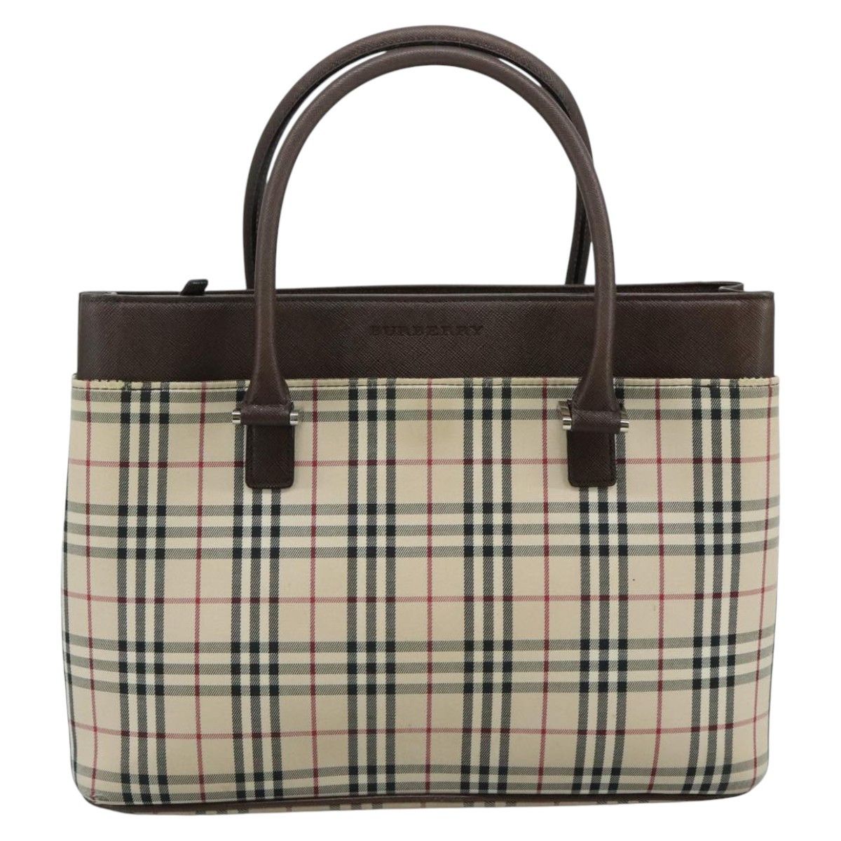 Burberry Nova Check Beige Canvas Tote Bag (Pre-Owned) Size ONE SIZE - 1 Thumbnail