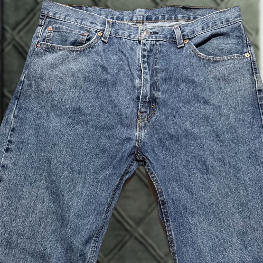 Levi's Levi's 505 Jeans Men Blue Denim Mid Rise Straight Classic Zip Fly 38x34 Size US 38 / EU 54 - 1 Thumbnail