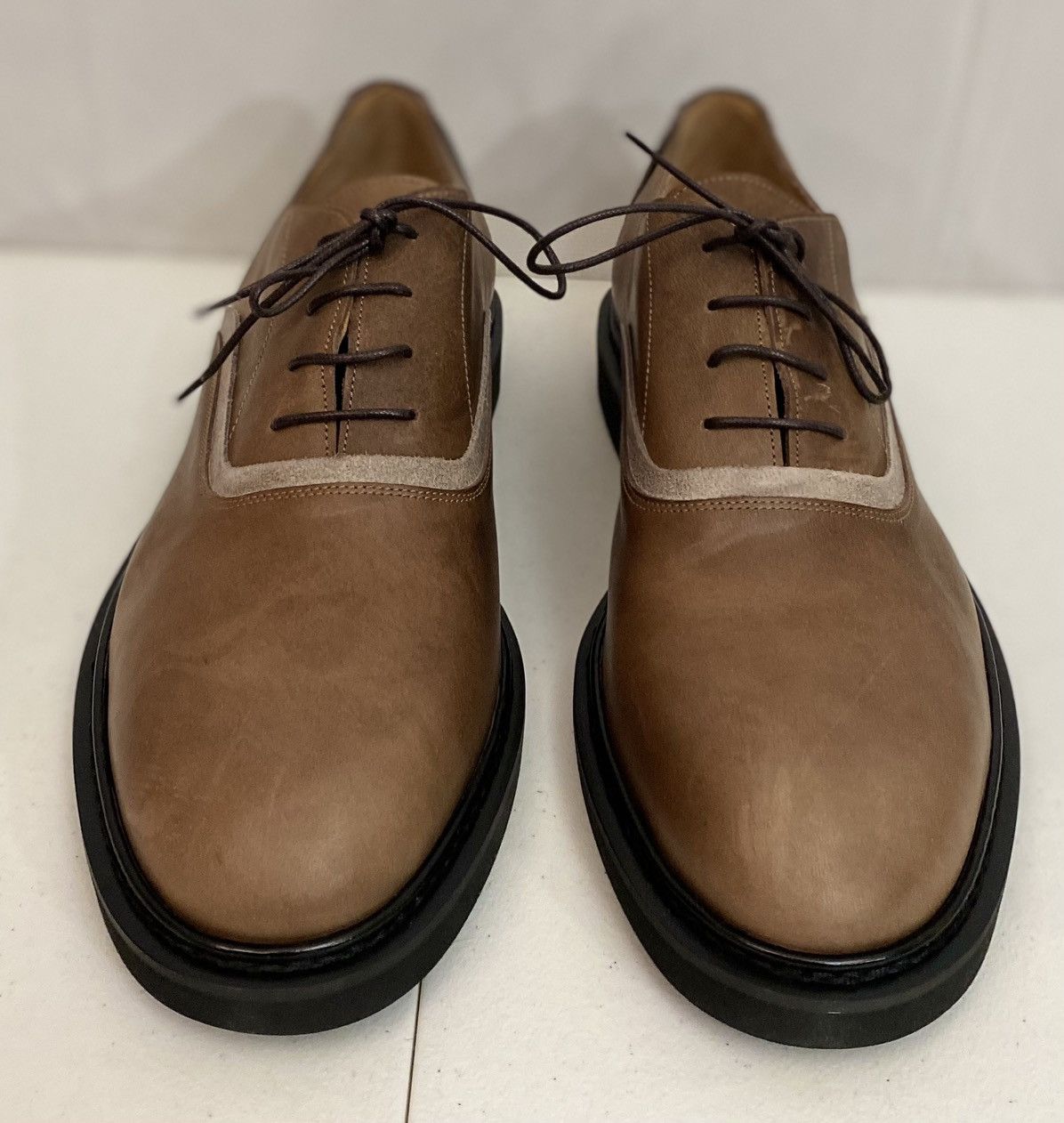 Maison Margiela Maison Margiela 22 🇮🇹 Brown Leather Suede Trim Oxfords 13 New Size US 13 / EU 46 - 3 Thumbnail