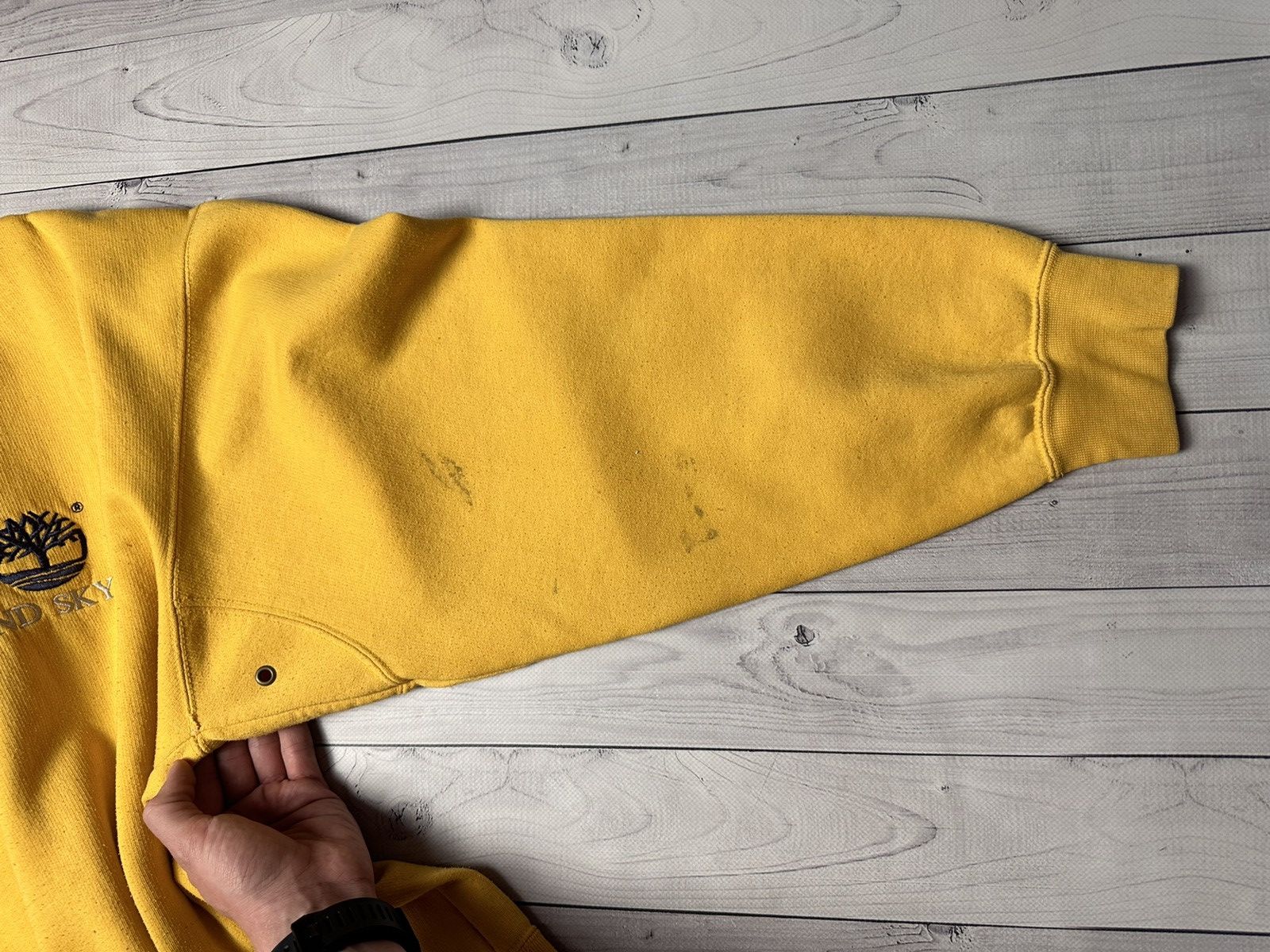 Timberland × Vintage Vintage Timberland sweatshirt big logo yellow size Xl Size US XL / EU 56 / 4 - 5 Thumbnail