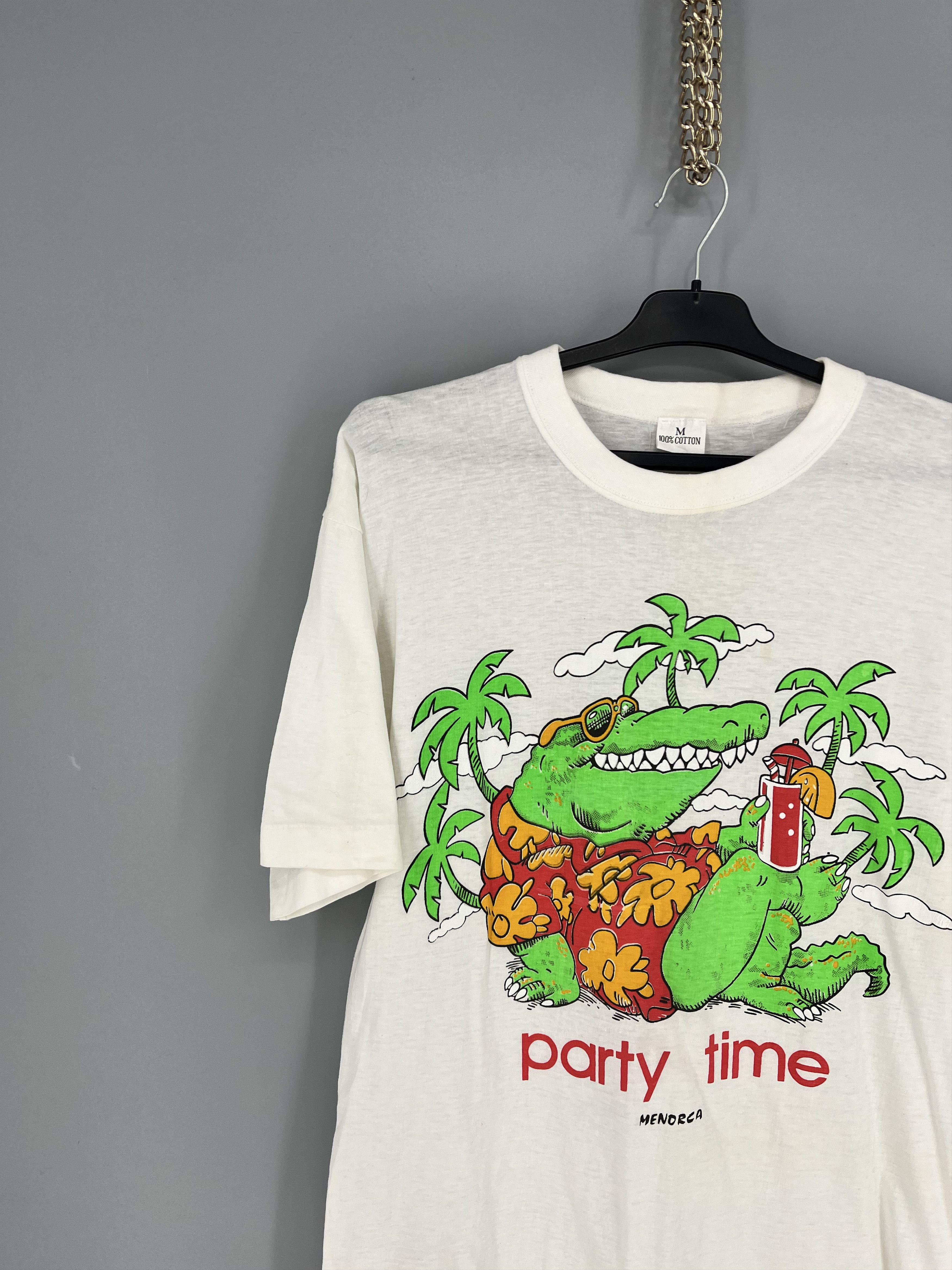 Vintage Vintage 1986 Party Time Crocodile Shirt Single Stitch Size US M / EU 48-50 / 2 - 4 Thumbnail