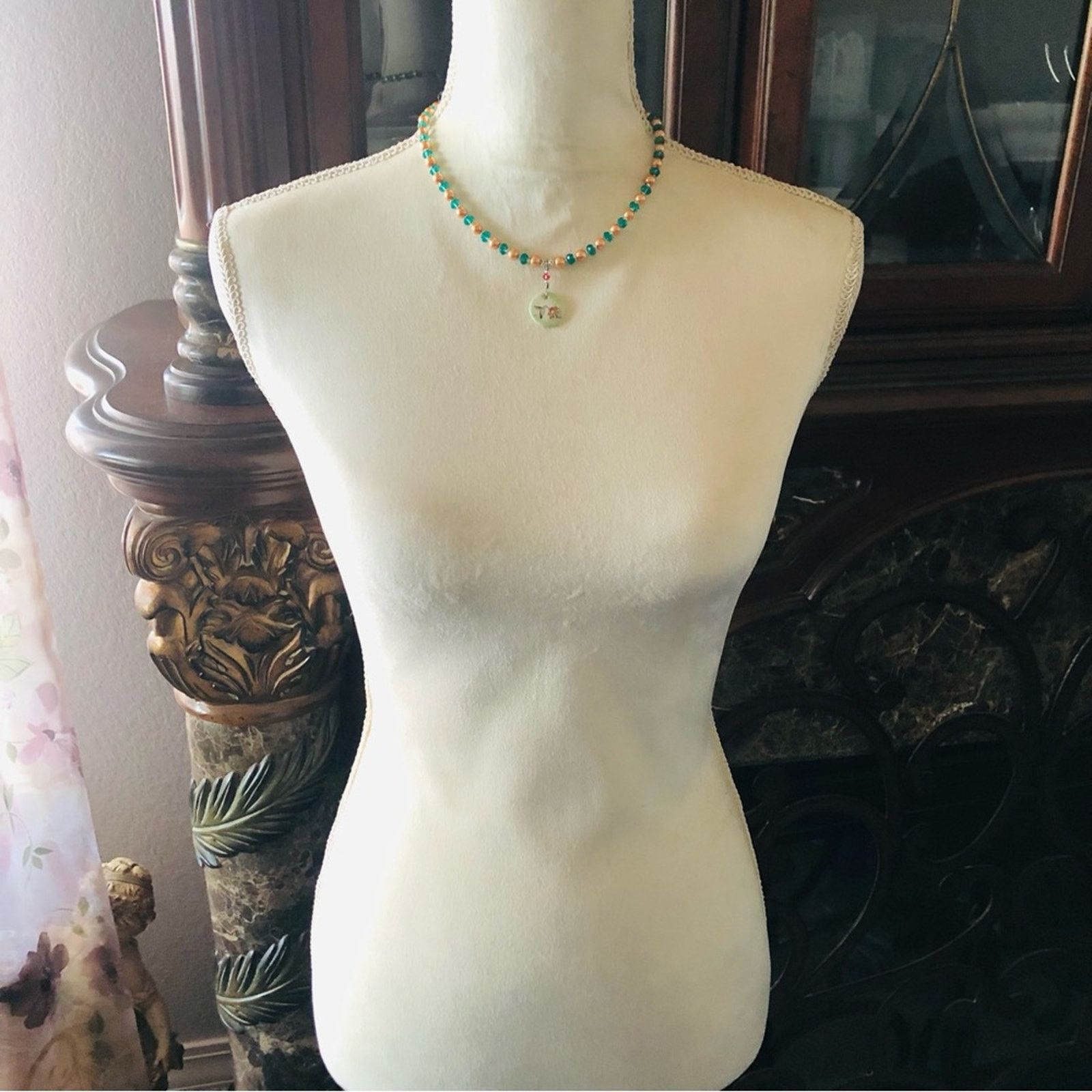 Handmade Handcrafted repurpose porcelain hummingbird pearl necklac Size ONE SIZE - 6 Thumbnail