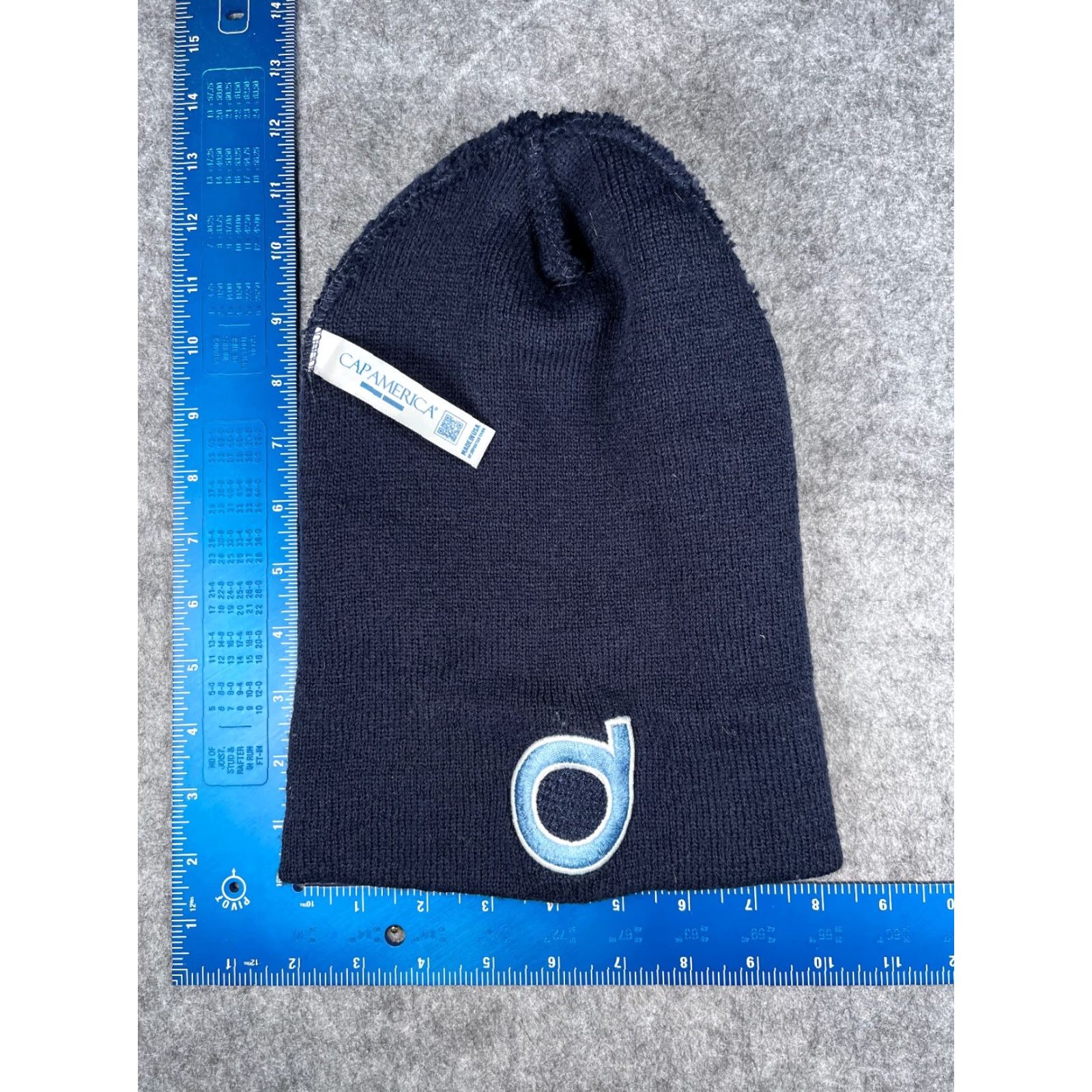 Vintage Capamerica Happy Face Beanie Toque Adult One Size Blue Knit Cotton Ski Hat Unisex Size ONE SIZE - 6 Thumbnail