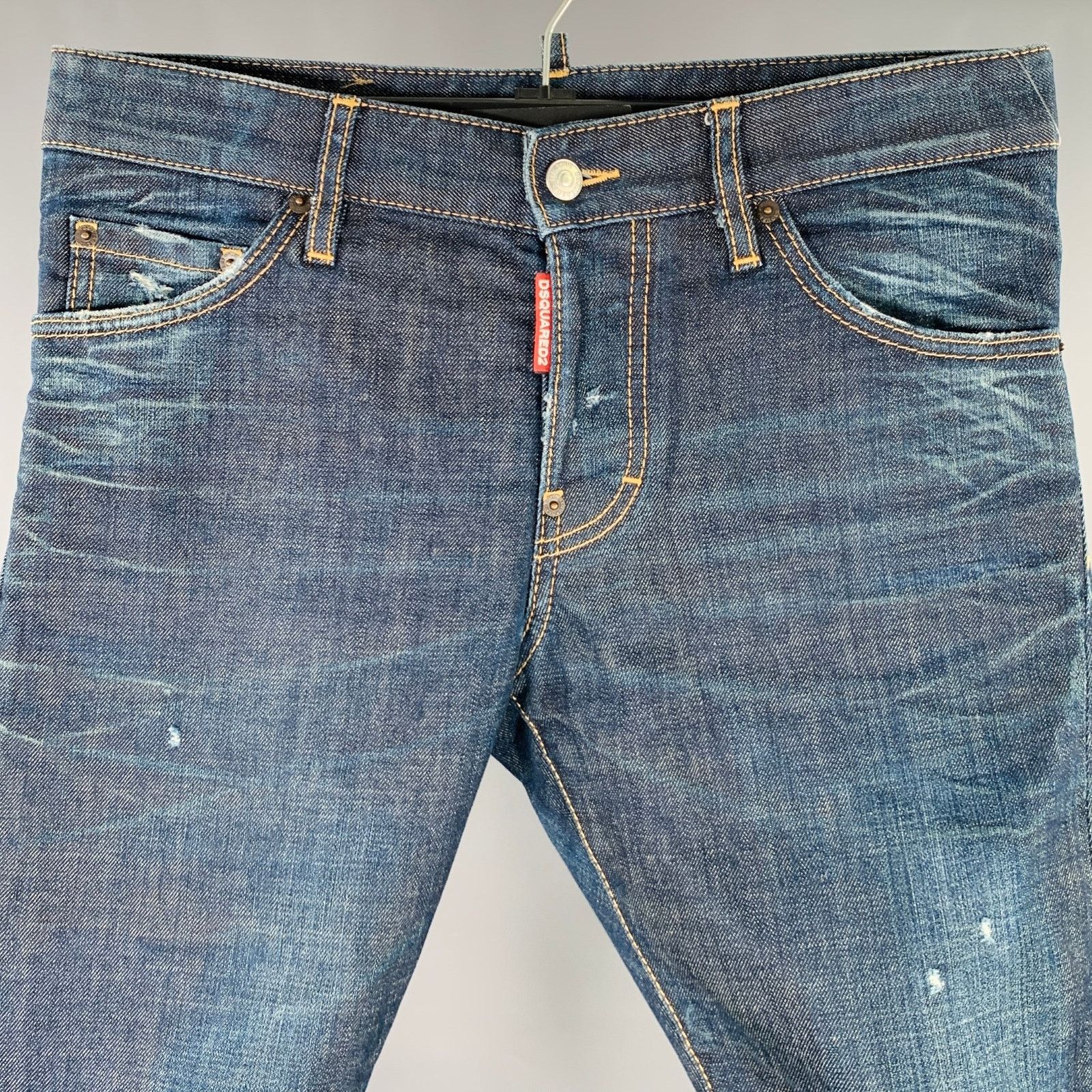 Dsquared2 Size 28 Blue Distressed Cotton Blend Button Fly Jeans Size US 28 / EU 44 - 3 Thumbnail