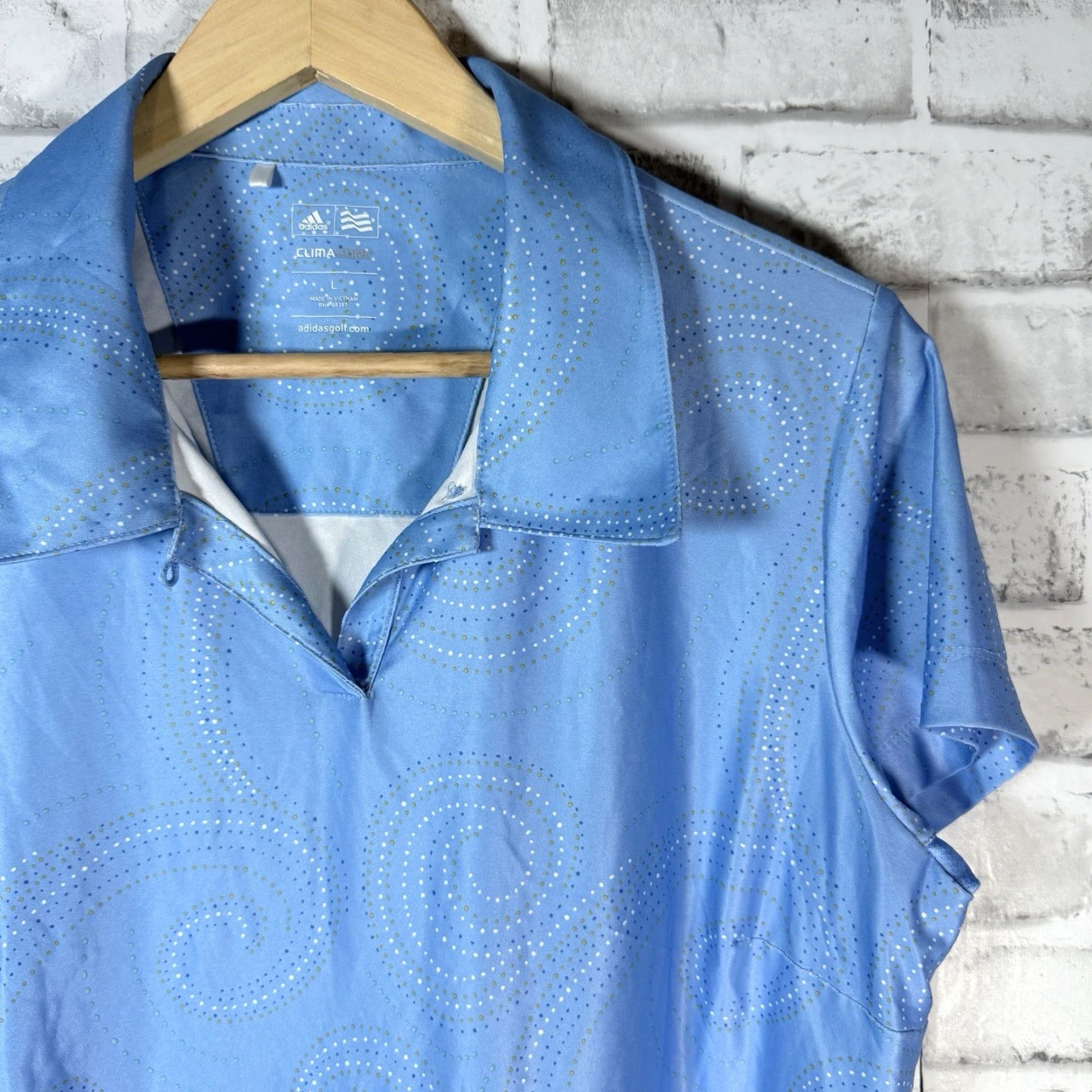 Adidas VINTAGE Adidas Climacool Women's Golf Polo Shirt Athletic Fit Size L Blue Activewear Size L / US 10 / IT 46 - 2 Thumbnail