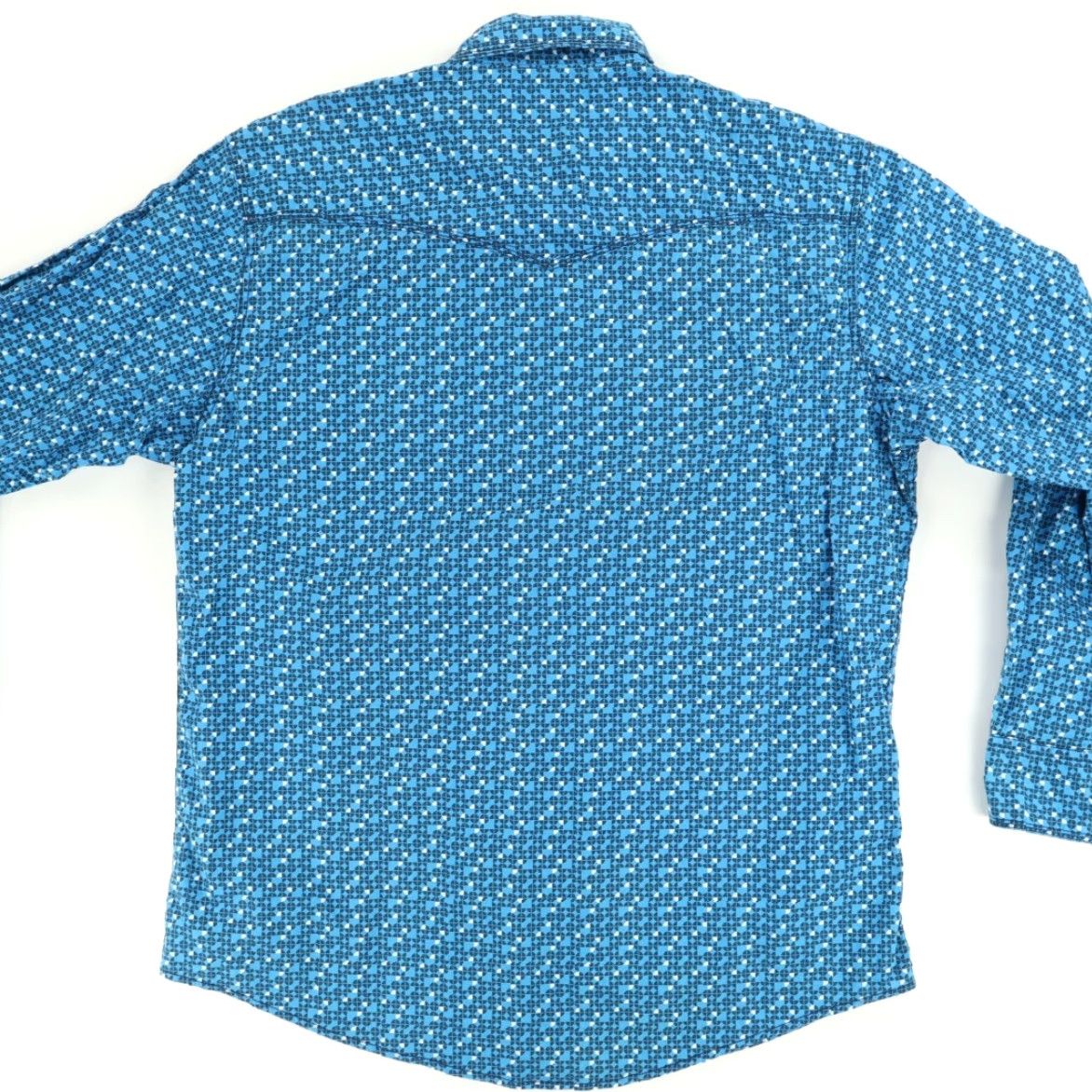 Wrangler Wrangler 20X Competition Snap Stretch Cotton Long Sleeve Button Up Shirt Blue Men's XL Shirt Size US XL / EU 56 / 4 - 4 Thumbnail