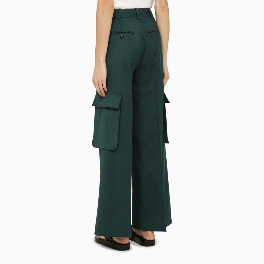 Amiri o1d2blof0724 Wool Trousers in Forest Green Size 26" / US 2 / IT 38 - 4 Thumbnail