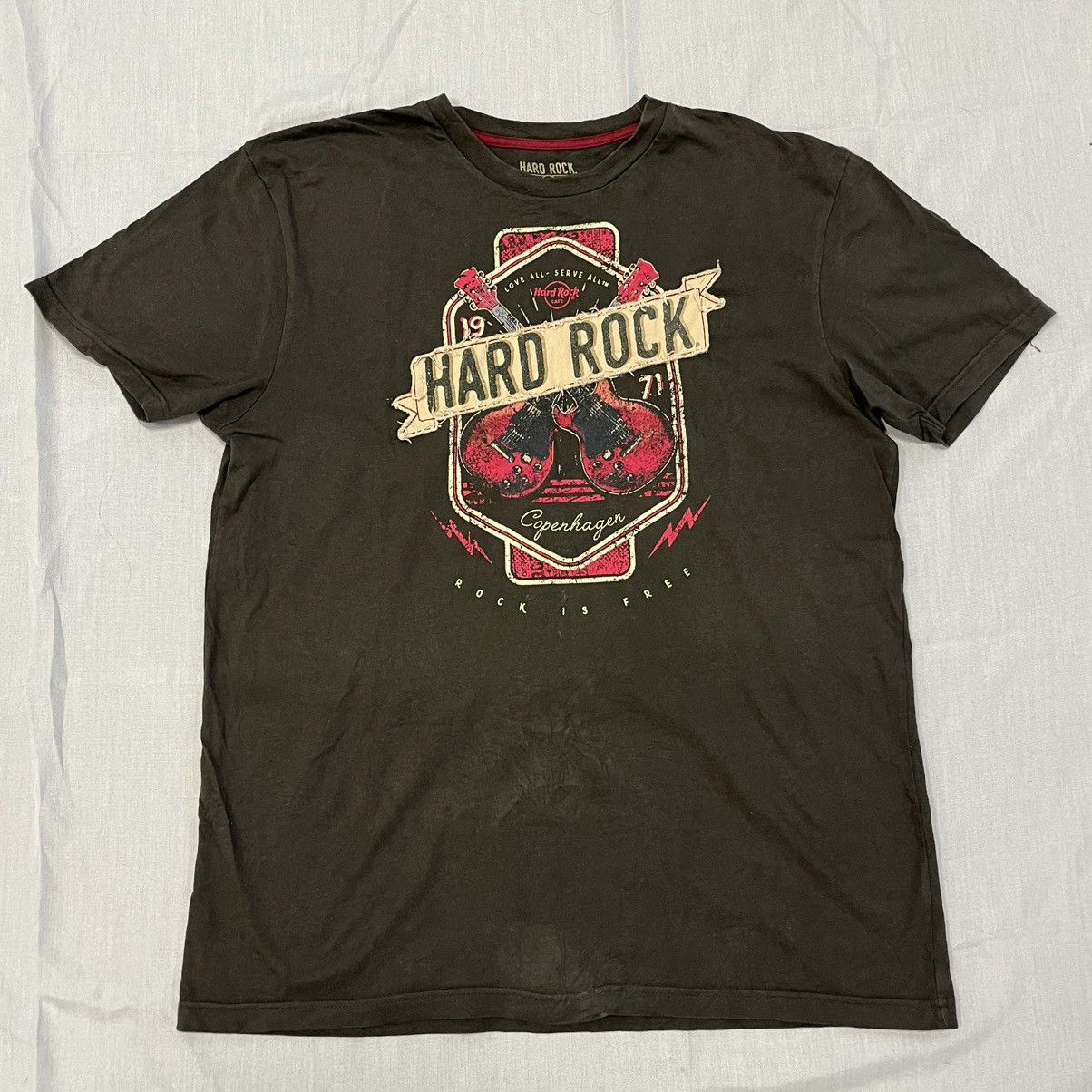 Hard Rock Cafe Hard Rock Green khaki tee t-shirt Size US L / EU 52-54 / 3 - 1 Thumbnail