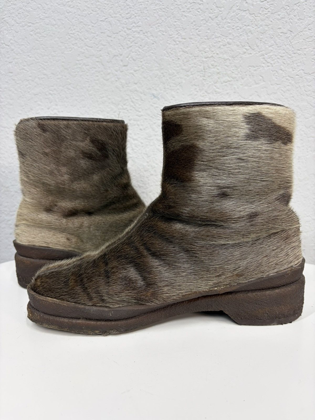 Hedi Slimane Vintage Italian AS 98 Rick Owens Vibe Fur Leather Boots y2k Size US 8 / EU 41 - 9 Thumbnail