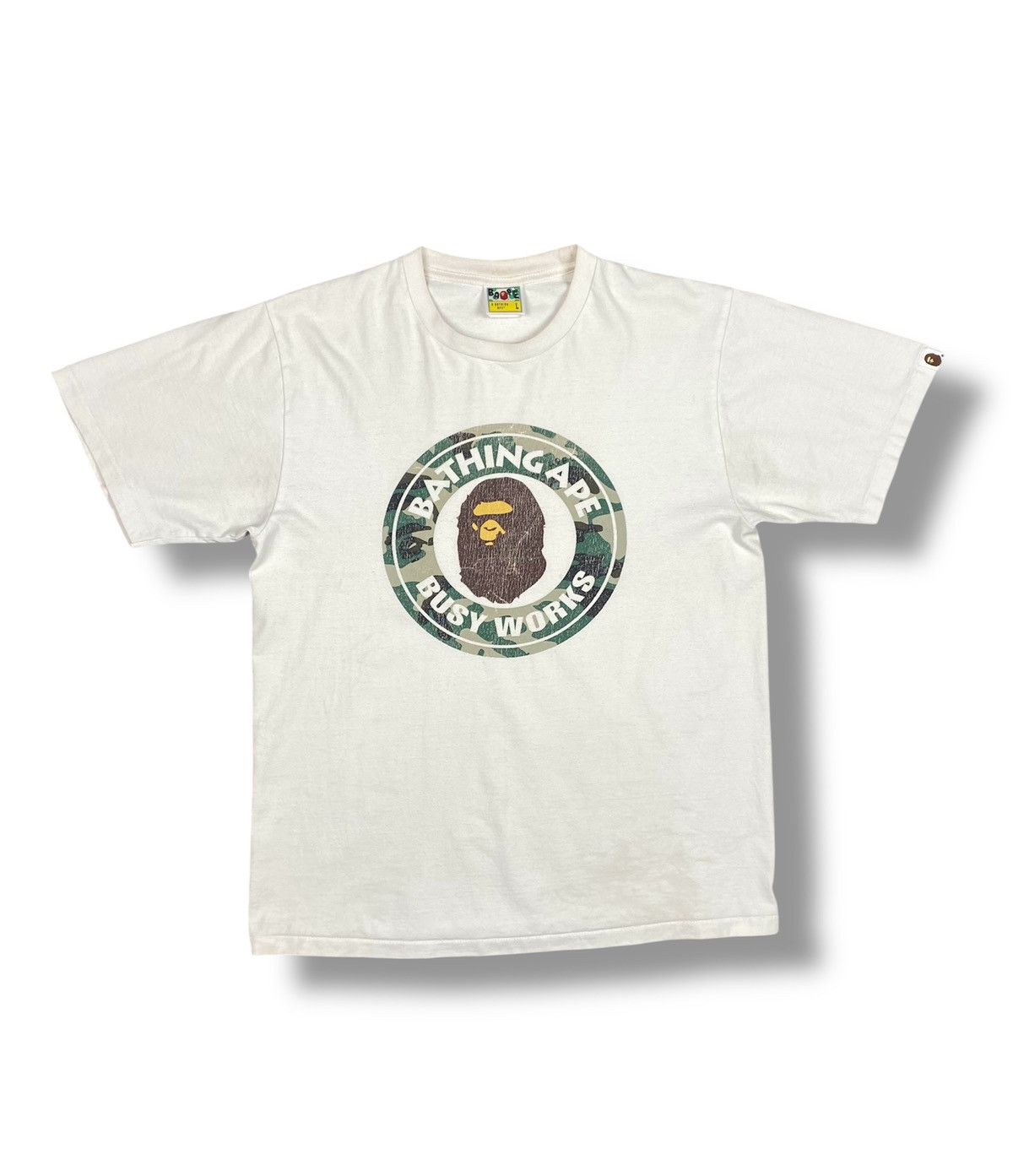 Bape Vintage A Bathing Ape Busy Works Tee OG BAPE Distressed Size US L / EU 52-54 / 3 - 1 Thumbnail