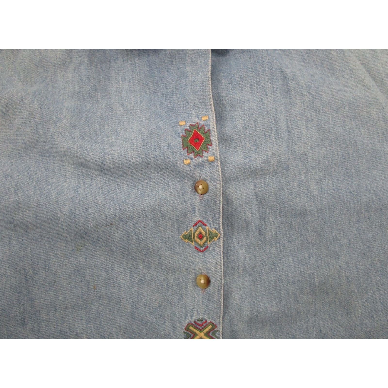 Vintage VINTAGE L.L. BEAN Denim Shirt Womens Size 10 Blue Cotton Embroidered Denim Button-Up Pockets USA Made Fall, Spring, Summer, Winter Mens Womens Size L / US 10 / IT 46 - 3 Thumbnail