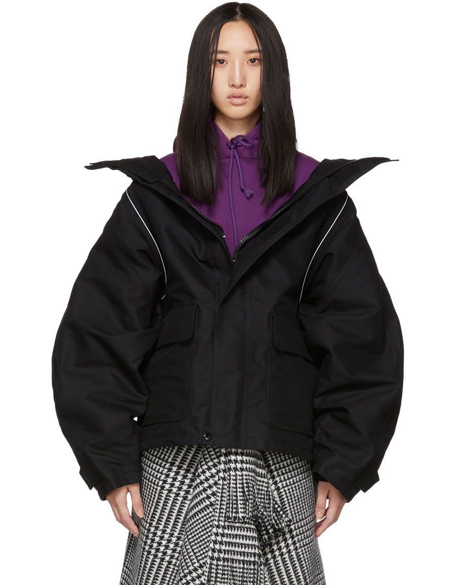 image of Balenciaga Swing Parka Fw16 in Black, Men's (Size XL)