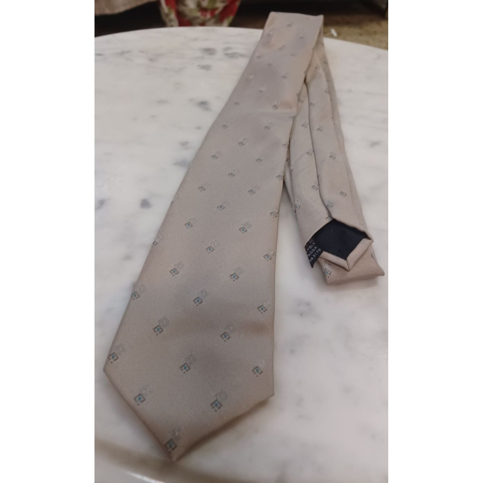 Principe Principe Men's Tie Tan with Little Diamond Shapes Size ONE SIZE - 3 Thumbnail