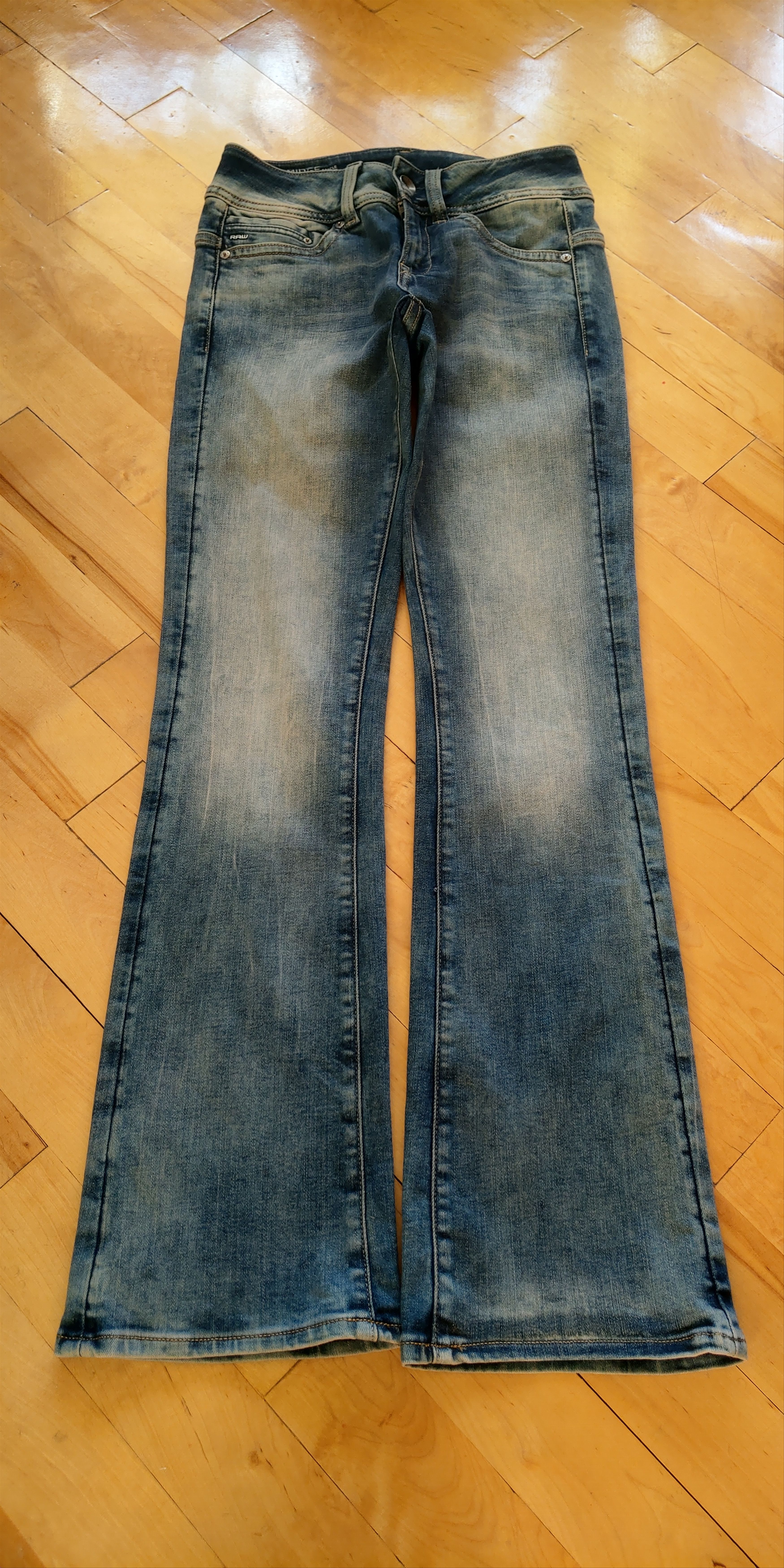 G-Star Flared Bootcut Skinny Stacked Pants Bell Bottom Denim 27 Size US 27 - 2 Thumbnail