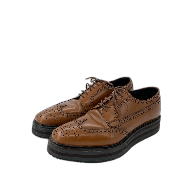 Prada Prada Brown Baroque Lace-Up Thick Sole Shoes Size US 7.5 / EU 40-41 - 1 Thumbnail