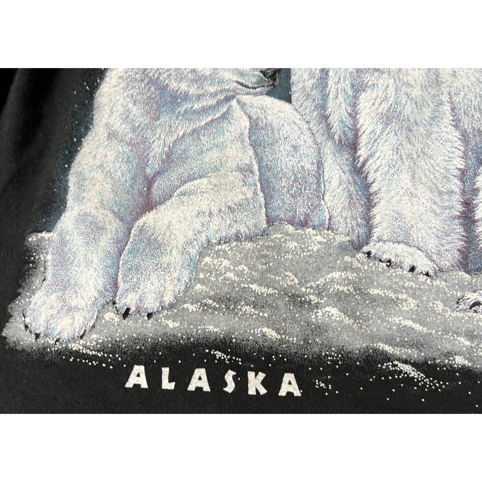 Fruit Of The Loom VINTAGE Fletcher's Wildlife 1994 Alaska Polar Bears T-Shirt Unisex Adults XL Black 90s Family Cotton Fruit of the Loom Shirt Boys Girls Mens Womens Size US XL / EU 56 / 4 - 6 Thumbnail