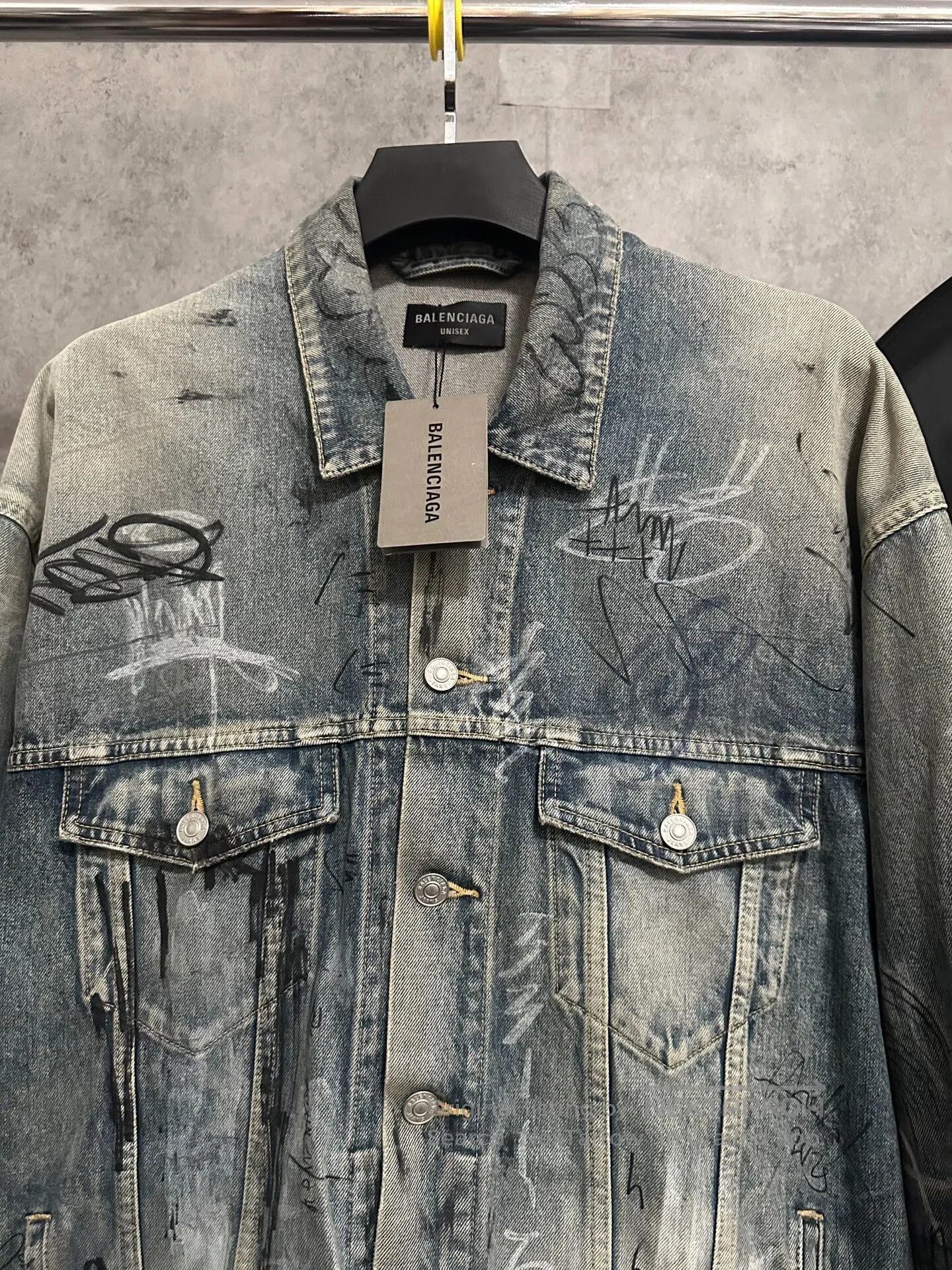 Balenciaga balenciaga graffiti denim jacket for men. Size US M / EU 48-50 / 2 - 2 Thumbnail