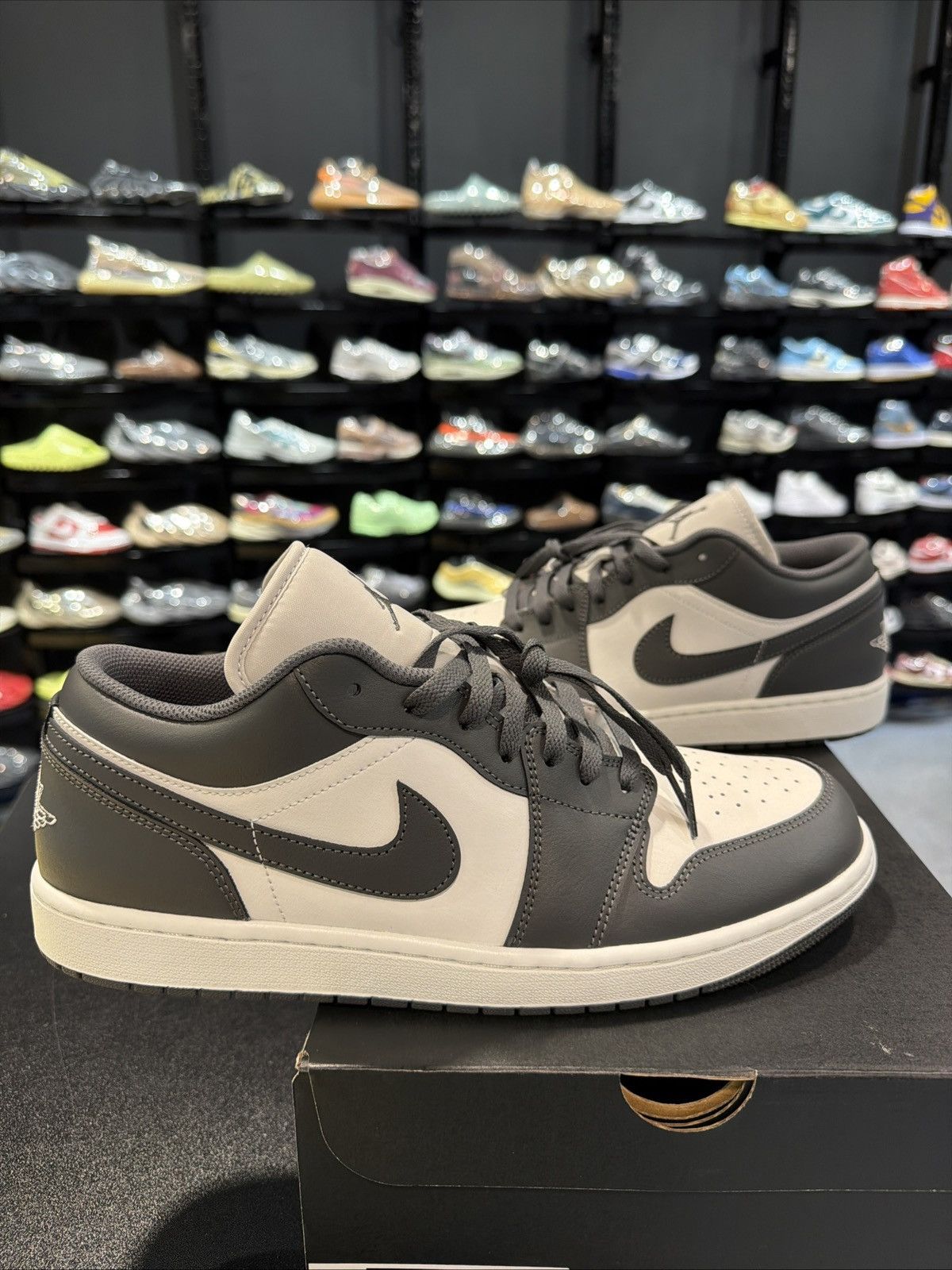 Jordan Brand Nike Air Jordan 1 Low Iron Gray Summit White Sneakers 553558 Size US 13 / EU 46 - 1 Thumbnail