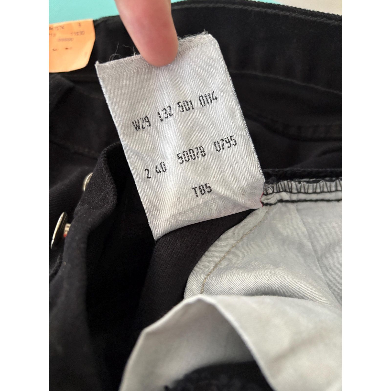 Japanese Brand × Levi's × Levi's Vintage Clothing Deadstock Levi's 501-0114 USA W29 L32 Black 90s Raw Denim Size US 29 - 9 Thumbnail