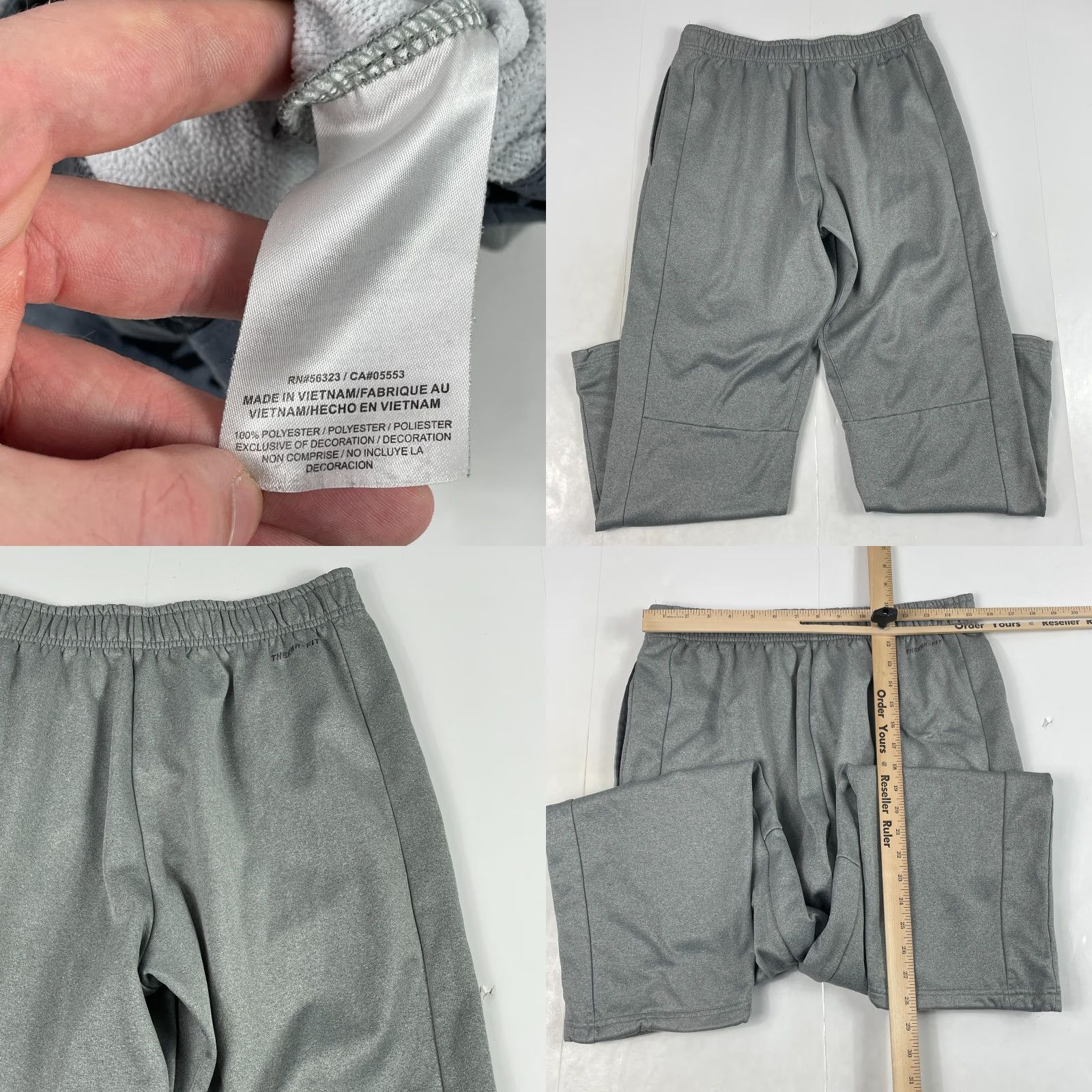 Nike Nike Sweatpants Mens L Gray Therma Fit Straight Leg Fleece Lined Workout Gym Size US 31 - 8 Thumbnail