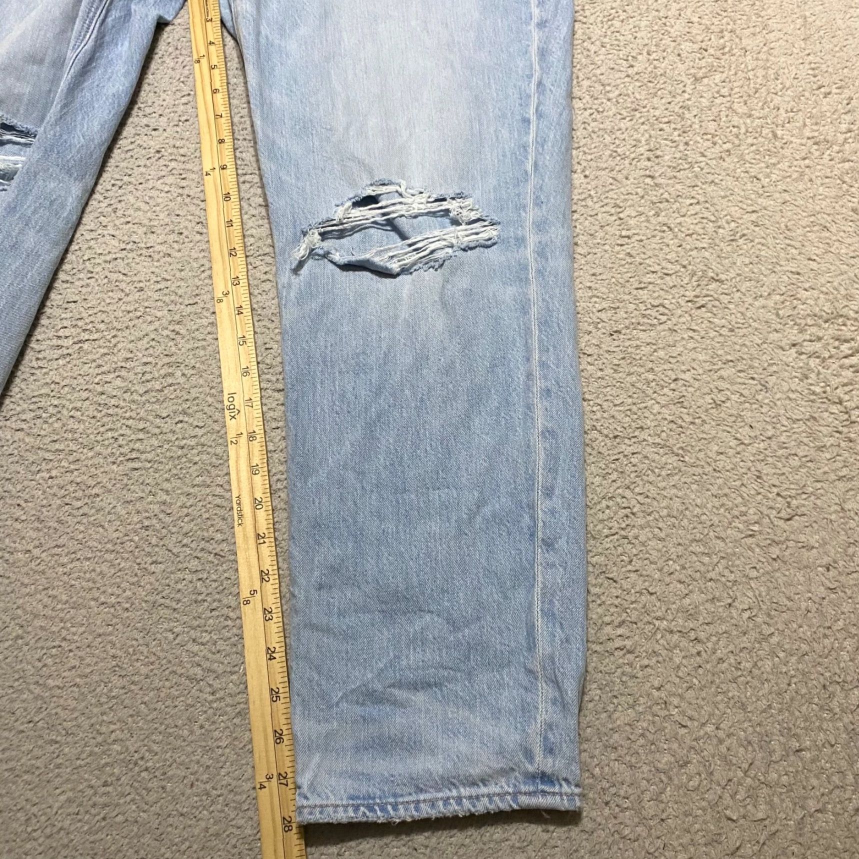 American Eagle Outfitters VINTAGE American Eagle Outfitters Mom Jeans Womens 14 Blue Denim Medium Wash Distressed 90s Grunge Retro Jeans Womens Size 36" / US 14 / IT 50 - 7 Thumbnail
