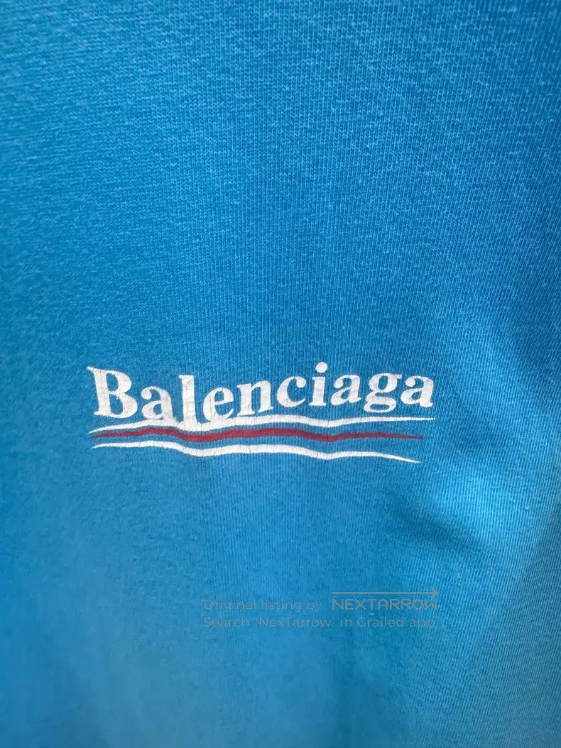 Balenciaga Balenciaga Blue Logo Lettering Print Short Sleeve T-Shirt Size US S / EU 44-46 / 1 - 2 Thumbnail