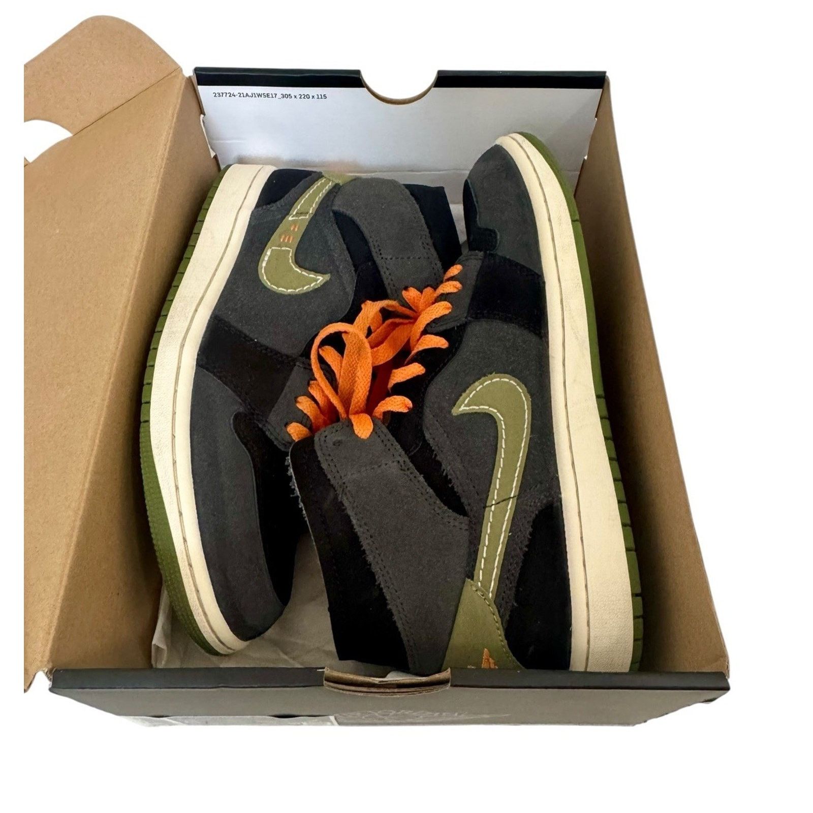 Nike NIKE AIR JORDAN 1 Mid SE Craft Shoes Anthracite Light Olive Size US 8 / EU 41 - 3 Thumbnail