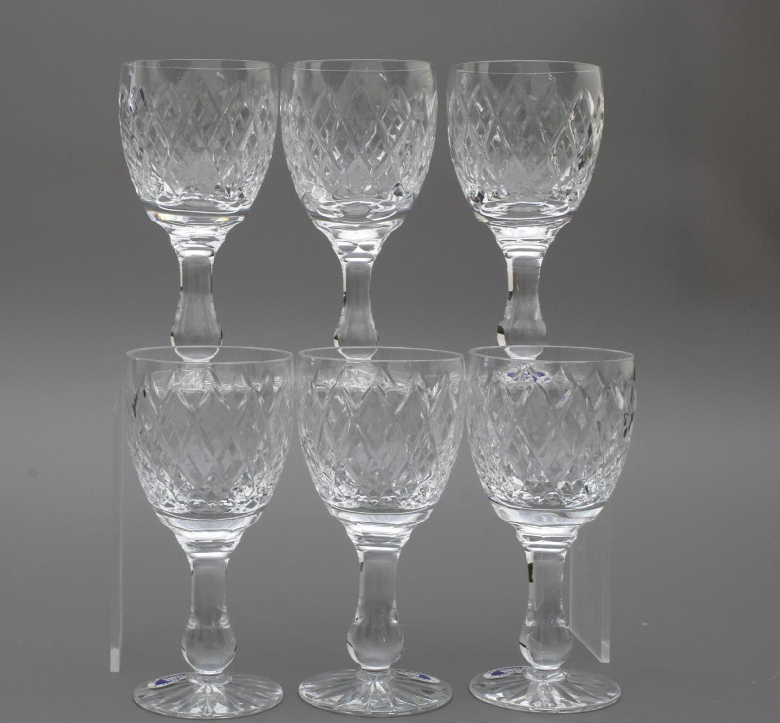 Other Tutbury Set of 6 Vintage Cut Crystal Wine Glasses 5 1/2 Inch Size ONE SIZE - 2 Thumbnail