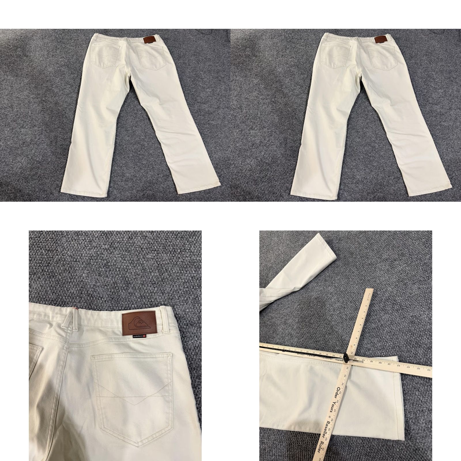 Quiksilver Quiksilver Jeans Mens 38x29 White Regular Fit Straight Leg Stretch Denim Pants Size US 38 / EU 54 - 8 Thumbnail