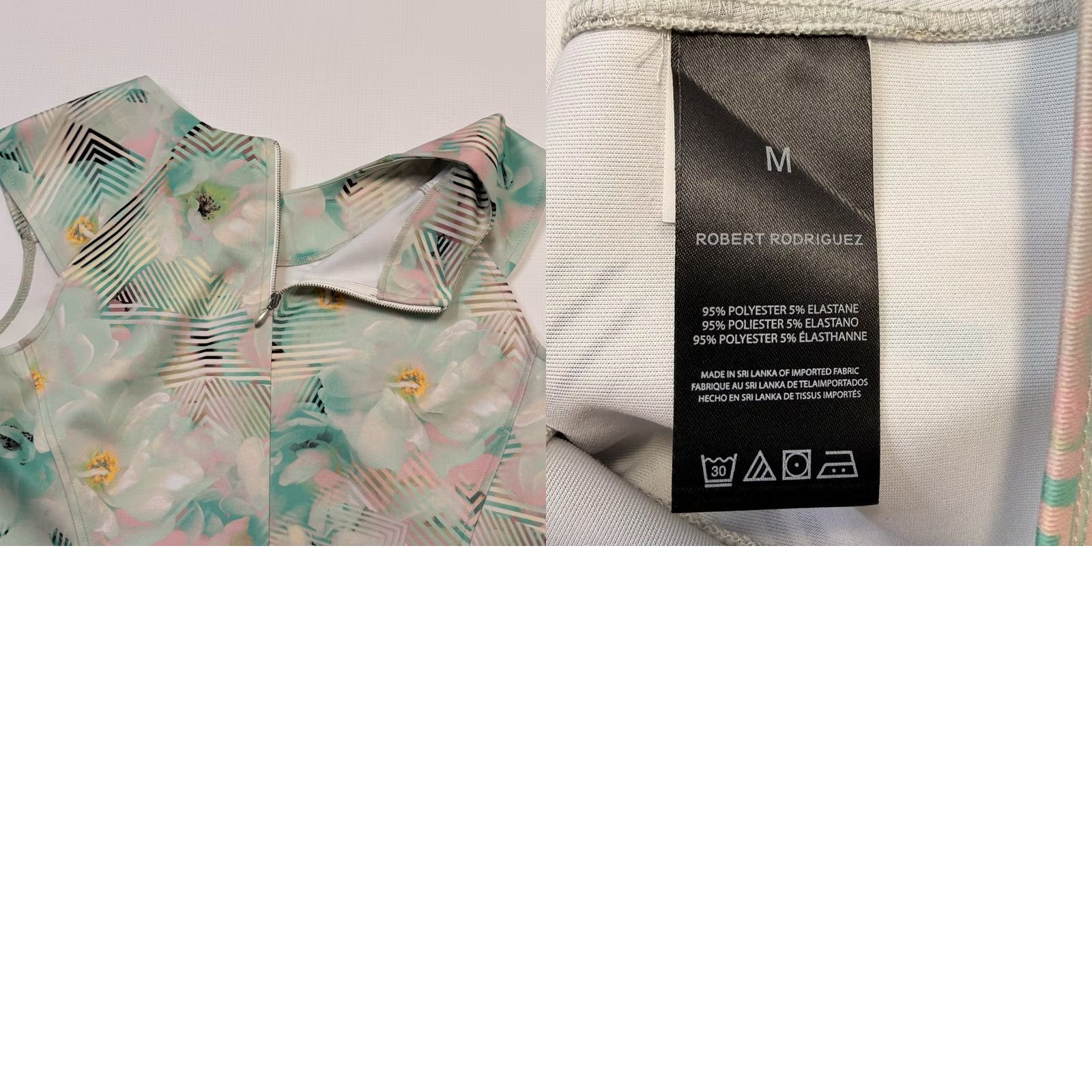 Robert Rodriguez Robert Rodriguez Blouse Womens Medium Green Floral Geometric Zip Sleeveless Top Size M / US 6-8 / IT 42-44 - 8 Thumbnail