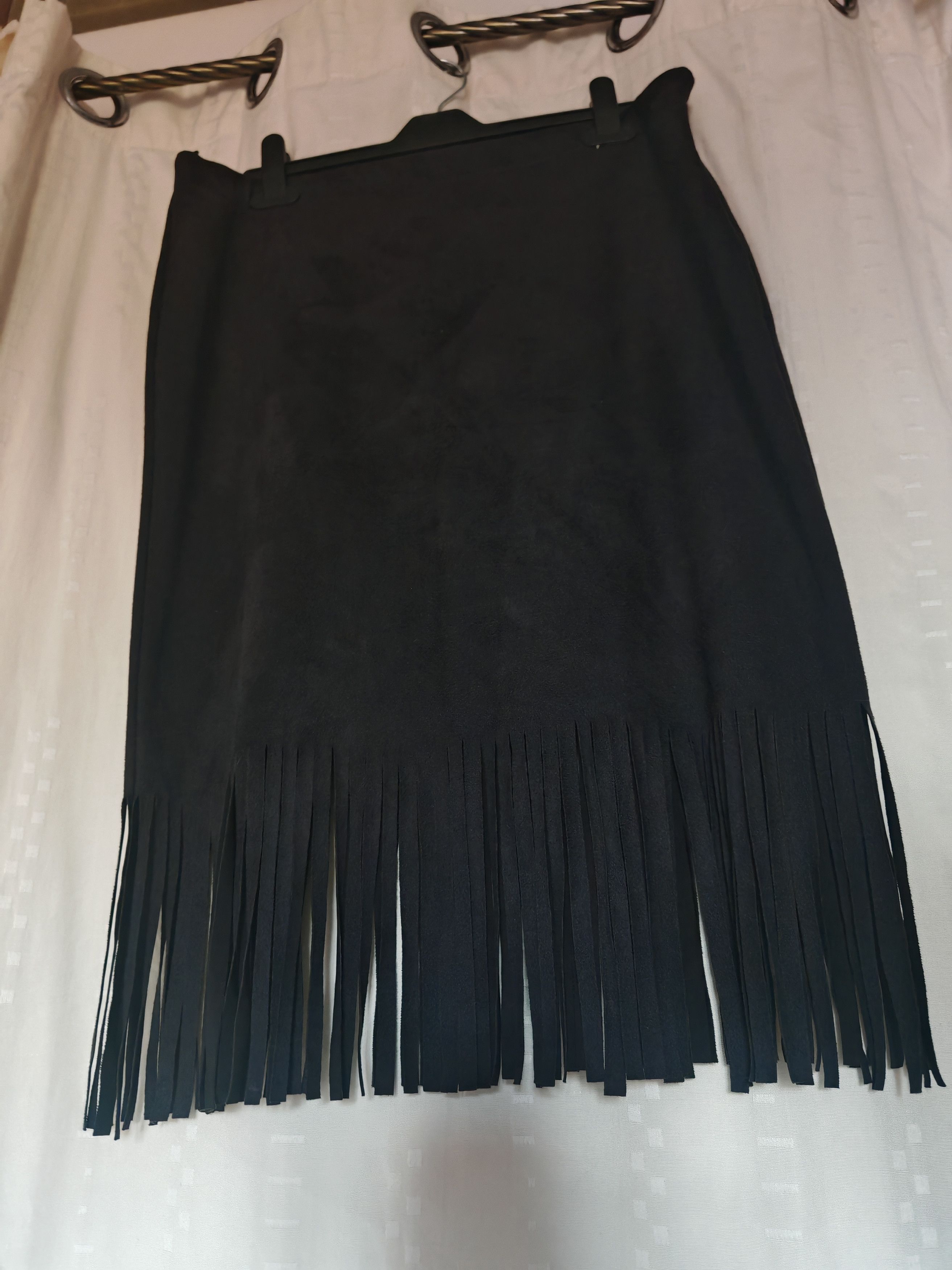 Vintage Vintage Faux Suede Midi Grey Skirt Boho Tassel Fringe sz XL Size 34" / US 12 / IT 48 - 9 Thumbnail