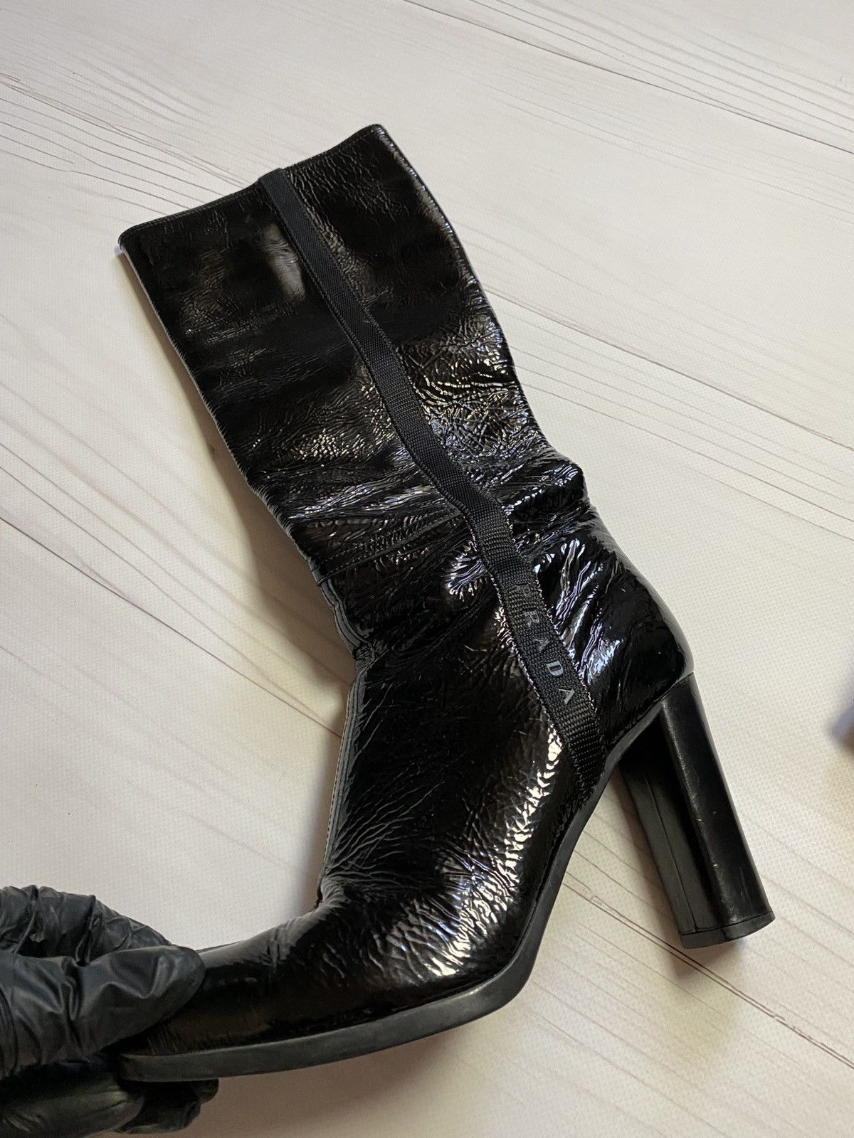 Prada Prada Sport Patent Leather Knee Boots Size US 8 / IT 38 - 13 Thumbnail