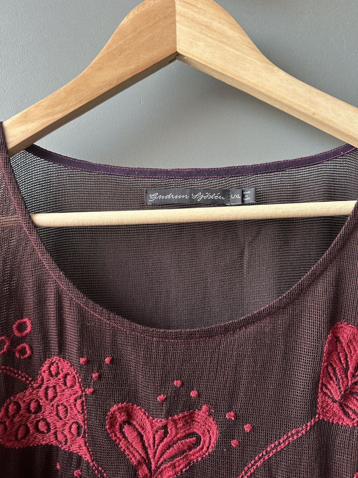 Gudrun Sjoden Gudrun Sjoden Floral Mesh Top Tee Size L/XL Size XL / US 12-14 / IT 48-50 - 3 Thumbnail