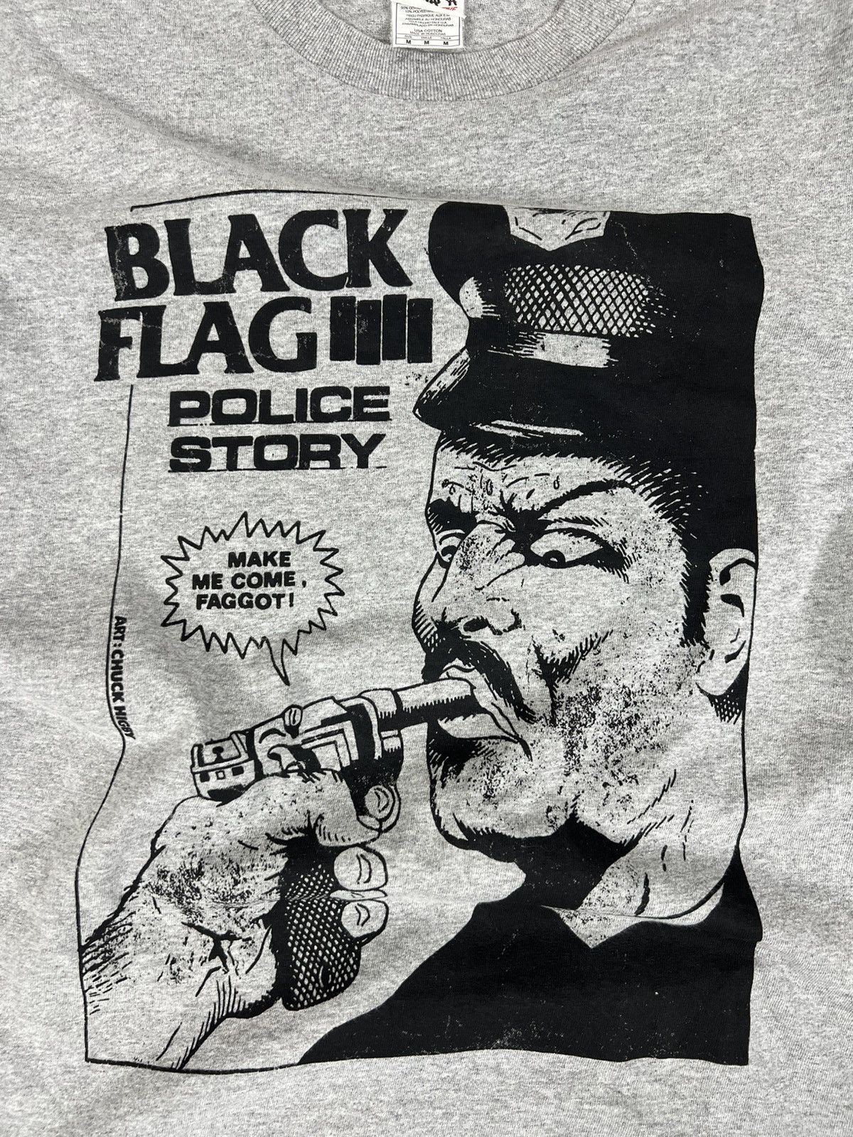 Band Tees Vintage Black Flag Police Story Album Promo Shirt Size US M / EU 48-50 / 2 - 2 Thumbnail