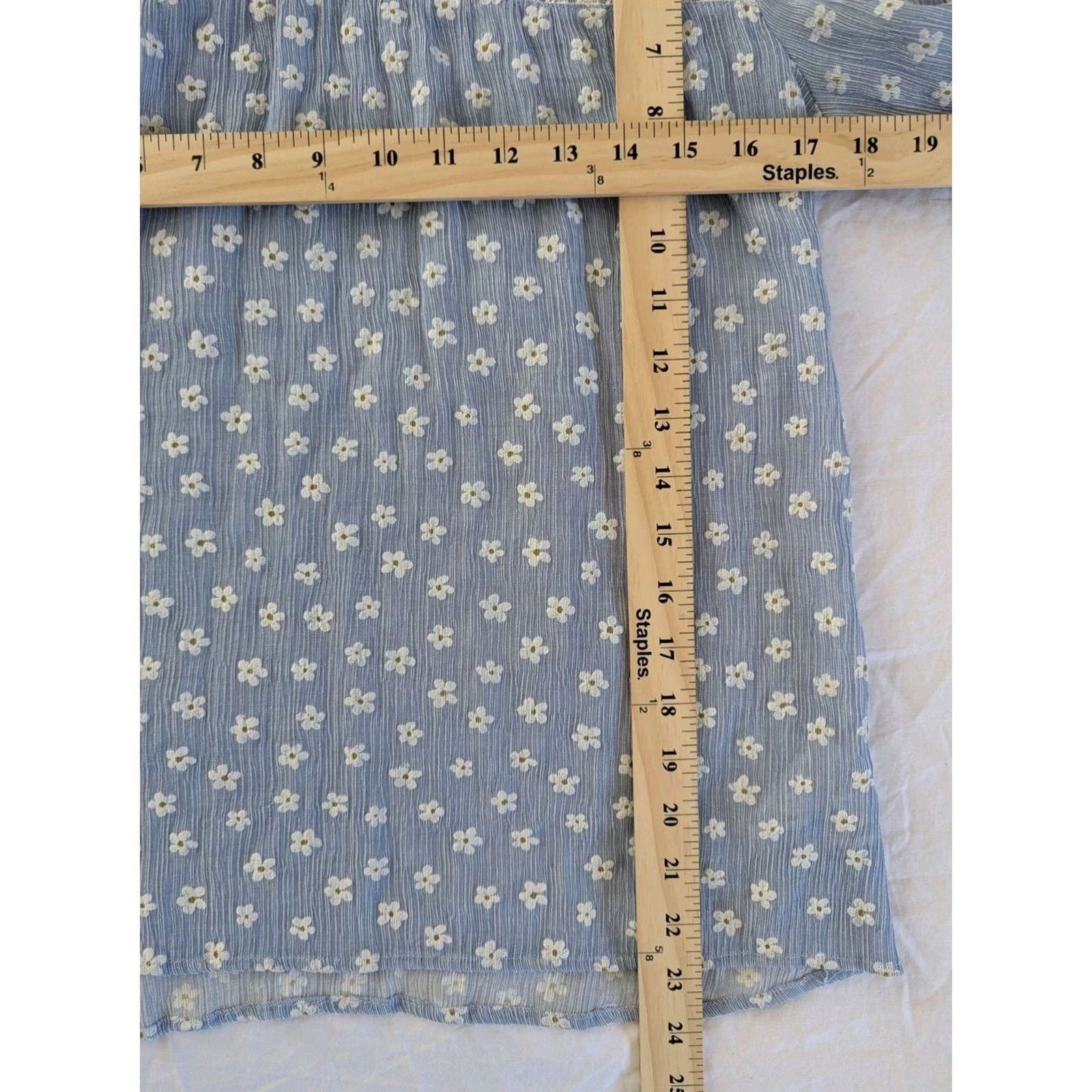 Zara Zara Blouse Long Sleeve Daisy Print Ruffle Peasant Floral Top M Blue Womens Size M / US 6-8 / IT 42-44 - 5 Thumbnail