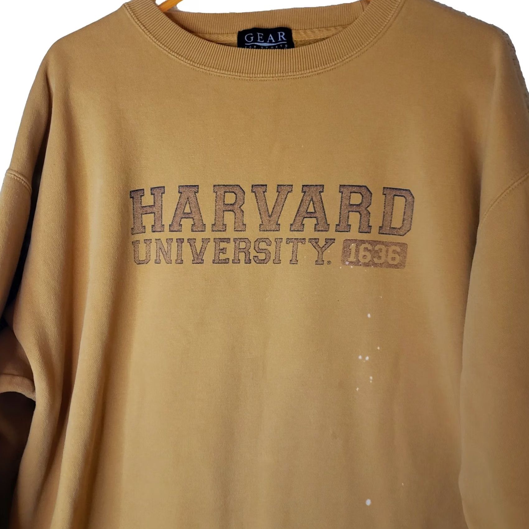 Vintage Gear for Sports Sweatshirt Men's Small Mustard Long Sleeve Harvard University Size US S / EU 44-46 / 1 - 3 Thumbnail