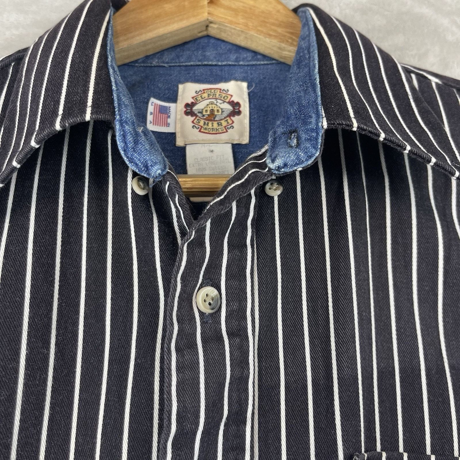 Other Old El Paso Vintage Western Shirt Med Pinstripe Denim USA Size US M / EU 48-50 / 2 - 6 Thumbnail
