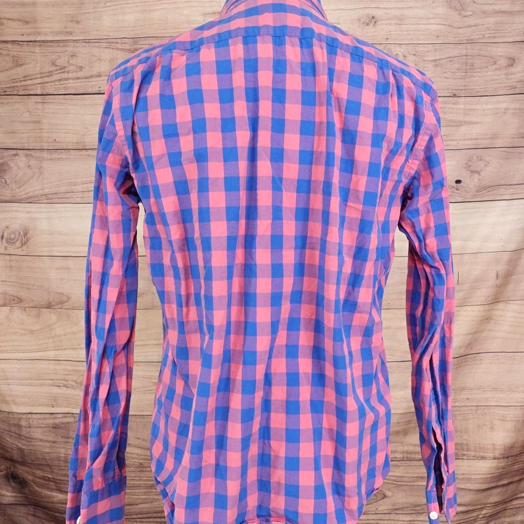J.Crew J.Crew Shirt Mens Large Pink Blue Check Slim Fit Long Sleeve Button-Down Casual Size US L / EU 52-54 / 3 - 4 Thumbnail