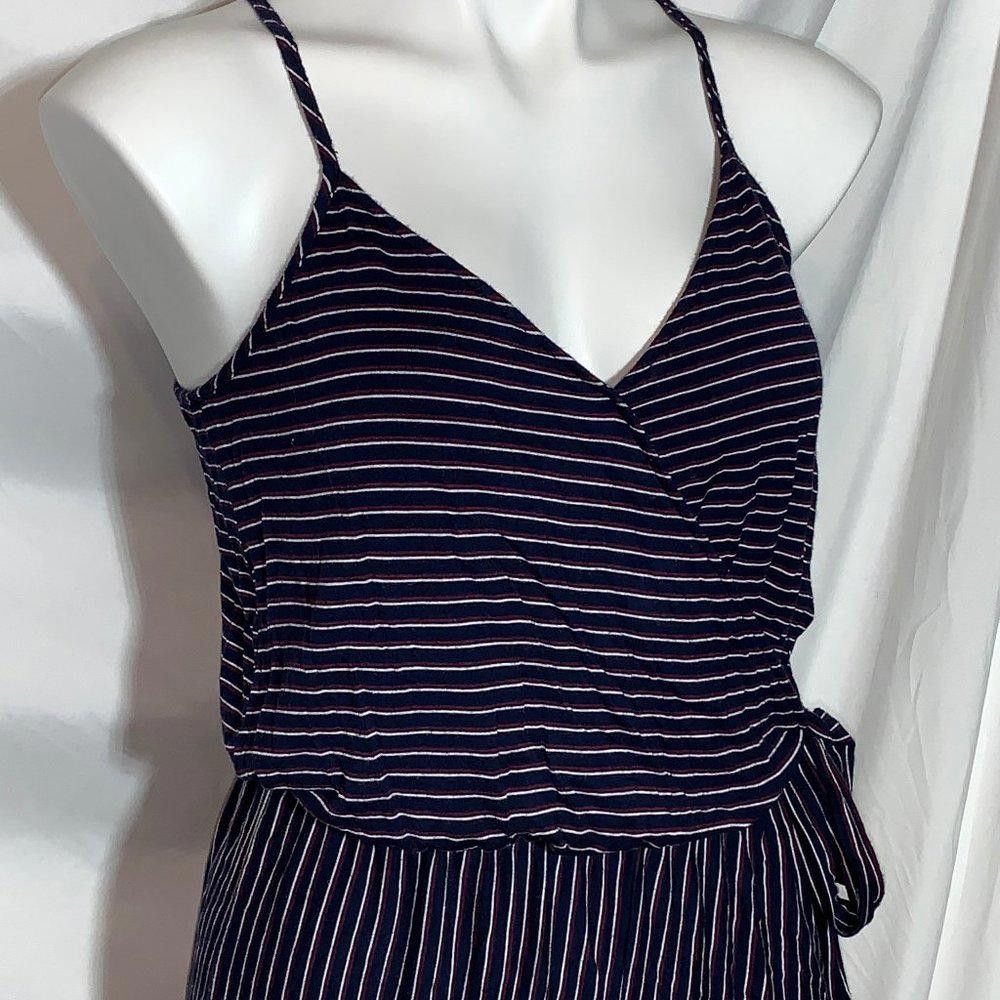 Designer Mossimo Navy Red White Striped Romper, Side Tie, S Size 28" / US 6 / IT 42 - 4 Thumbnail