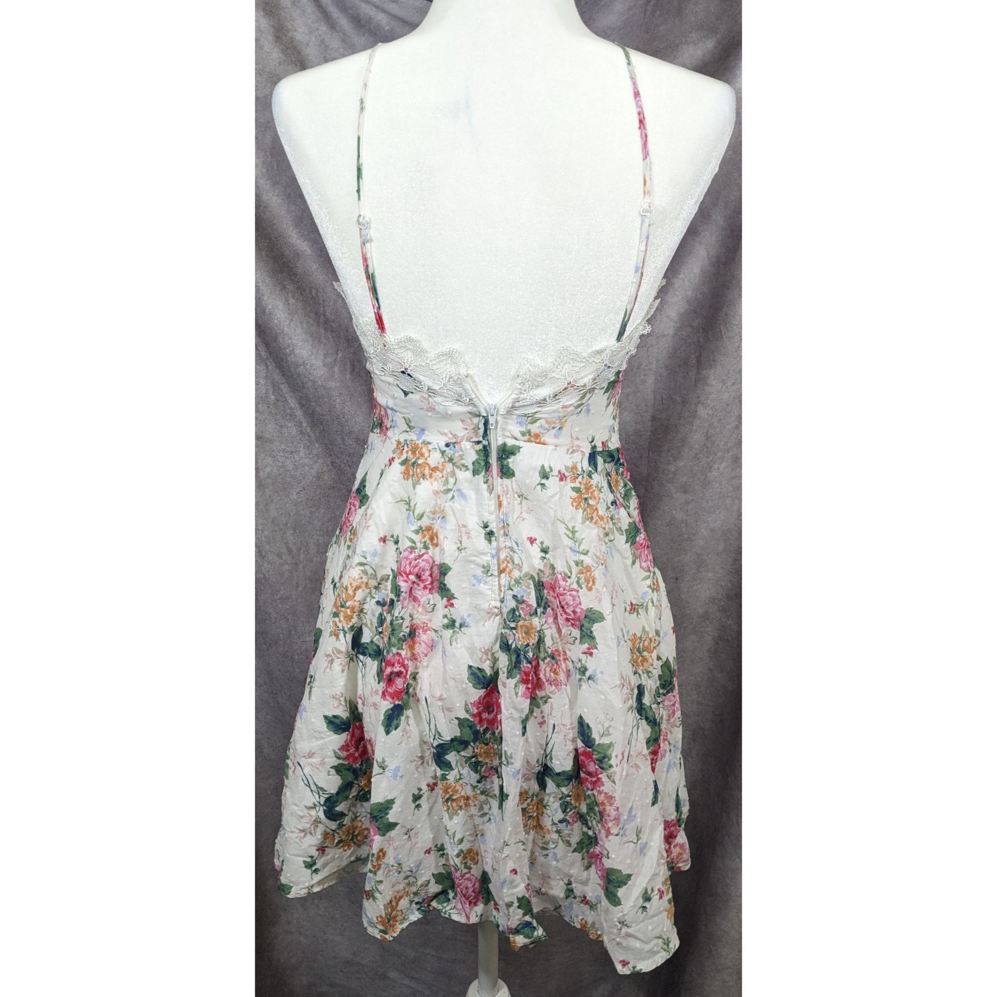 Other 90s Style Floral Lace Waist Halter Dress by City Studio Size S / US 4 / IT 40 - 5 Thumbnail