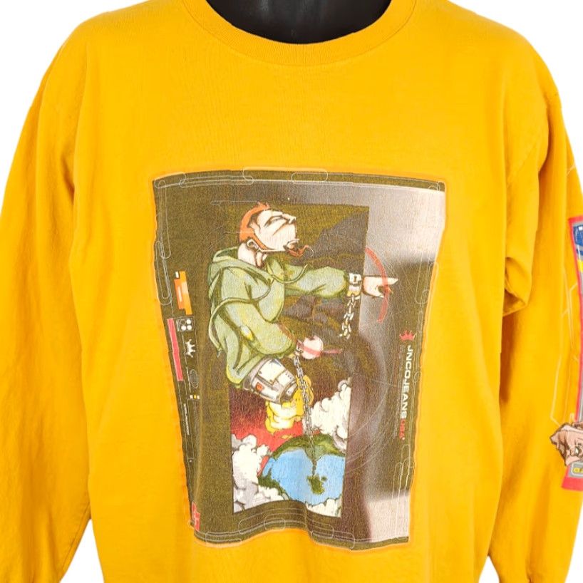 JNCO VINTAGE JNCO TSHIRT Mens Size Medium Yellow 90s Graffiti Rave Made In USA Shirt Size US M / EU 48-50 / 2 - 2 Thumbnail