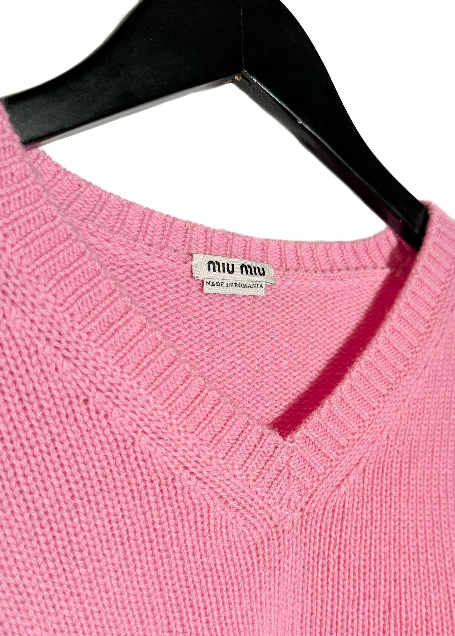 Miu Miu Miu Miu Bubblegum Pink Cropped Cashmere Sweater Size S / US 4 / IT 40 - 3 Thumbnail