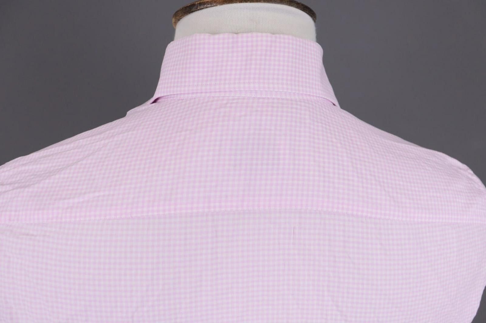 Suitsupply Scabal Pink Check Long Sleeve Dress Shirt Size 39 / 15 1/2 Size US M / EU 48-50 / 2 - 12 Thumbnail
