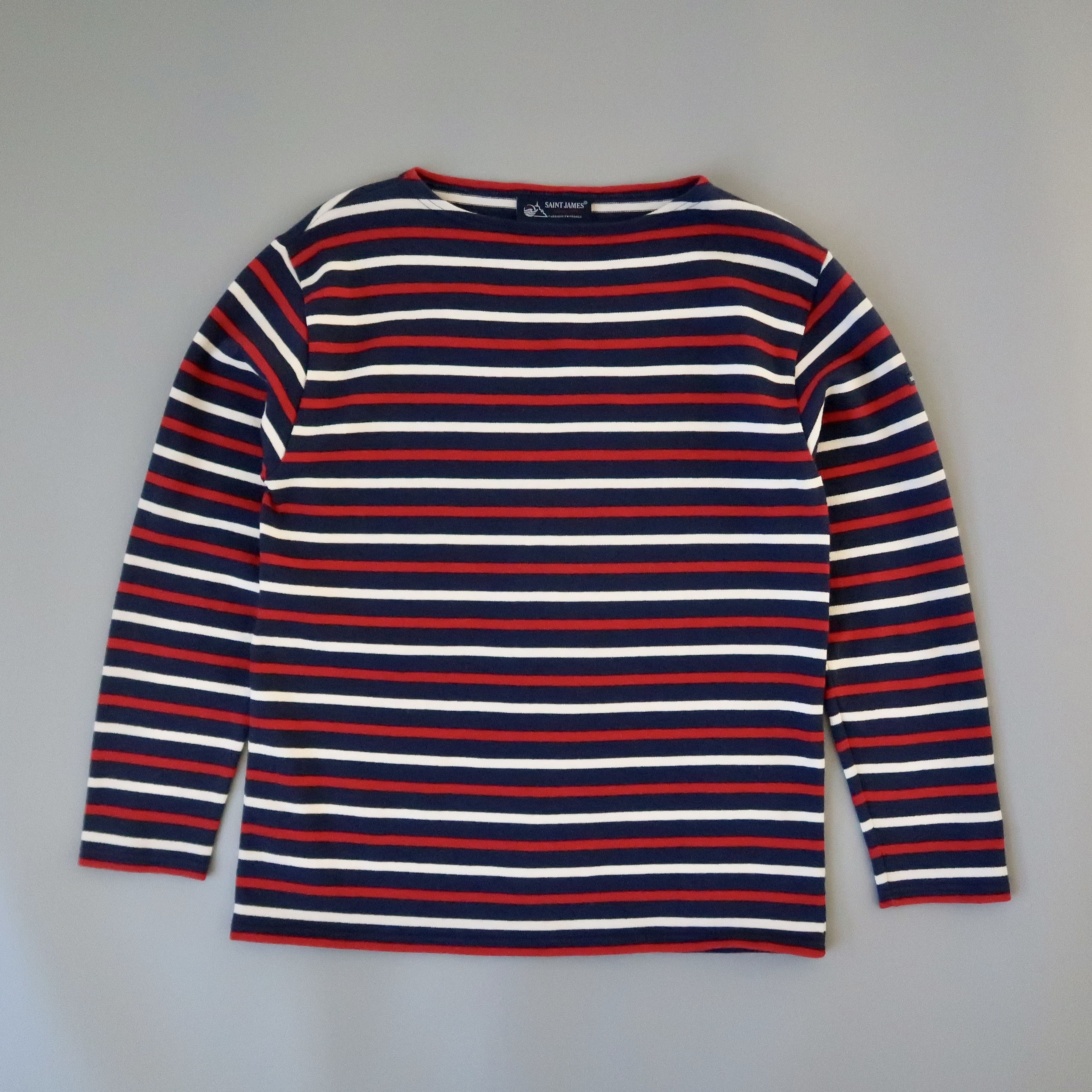 SAINT JAMES heavyweight cotton striped breton shirt,