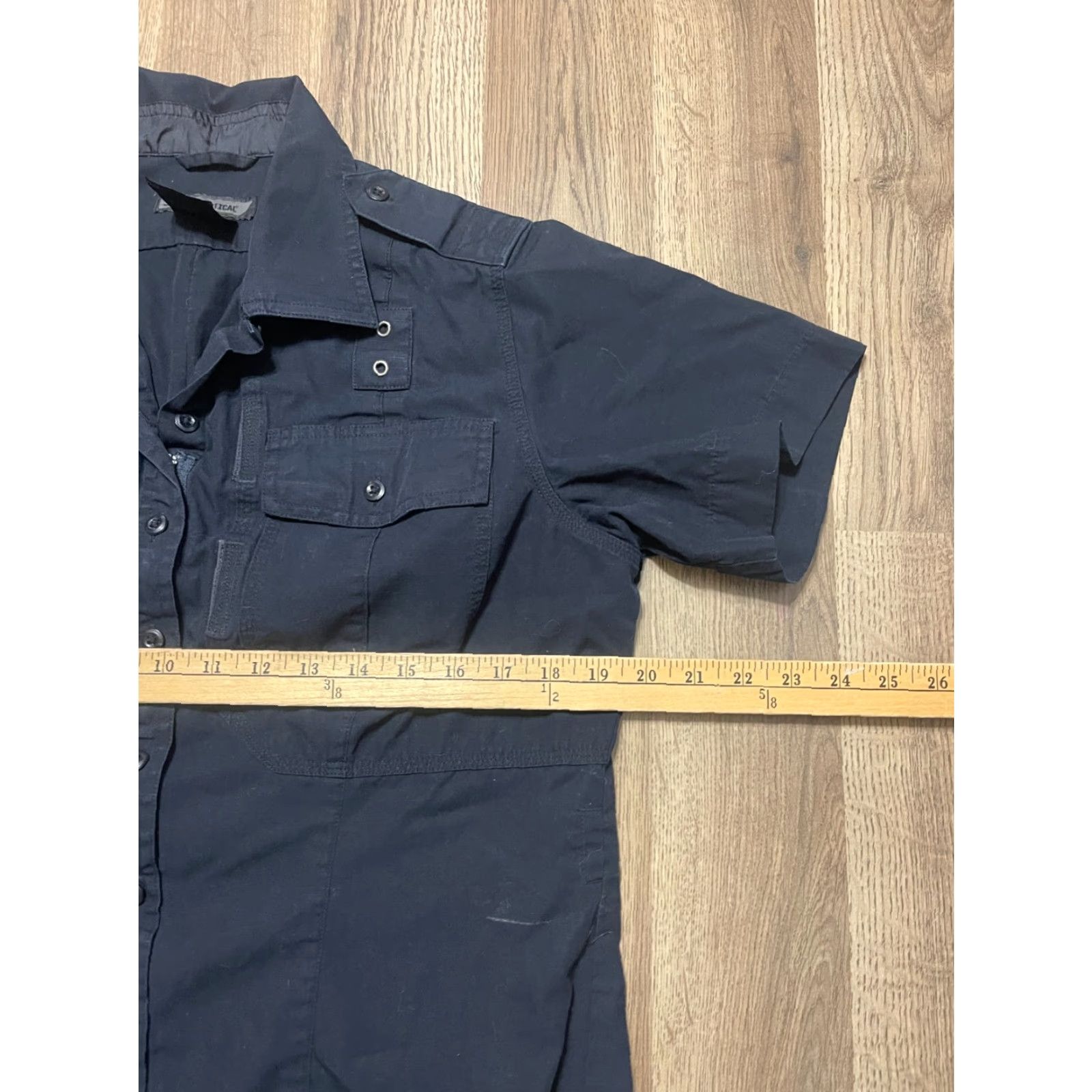 Vintage 5.11 Tactical Shirt Women Medium Black Short Sleeve Button Up Shirt Size M / US 6-8 / IT 42-44 - 7 Thumbnail