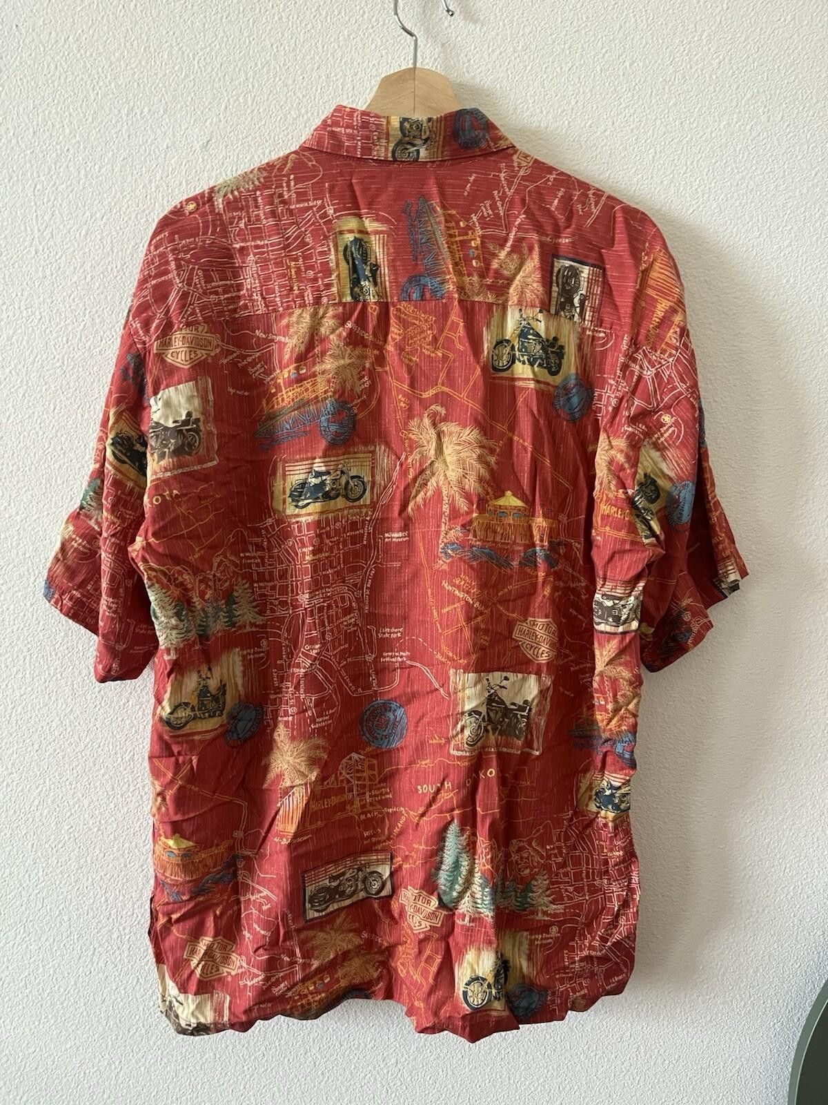 Harley Davidson VTG Harley Davidson Red Map Biker Button Up Shirt L Size US L / EU 52-54 / 3 - 4 Thumbnail