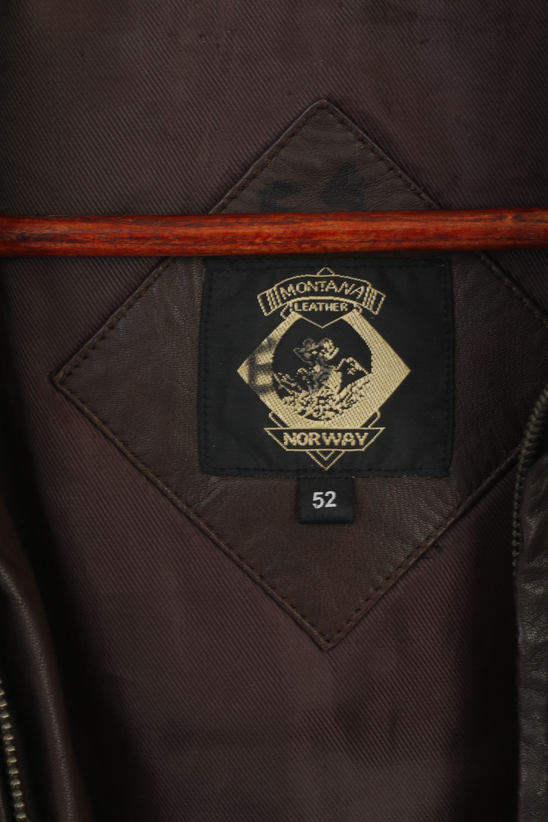 Vintage Montana Norway Men 52 L Jacket Brown Leather Soft 6390 Size US L / EU 52-54 / 3 - 4 Thumbnail