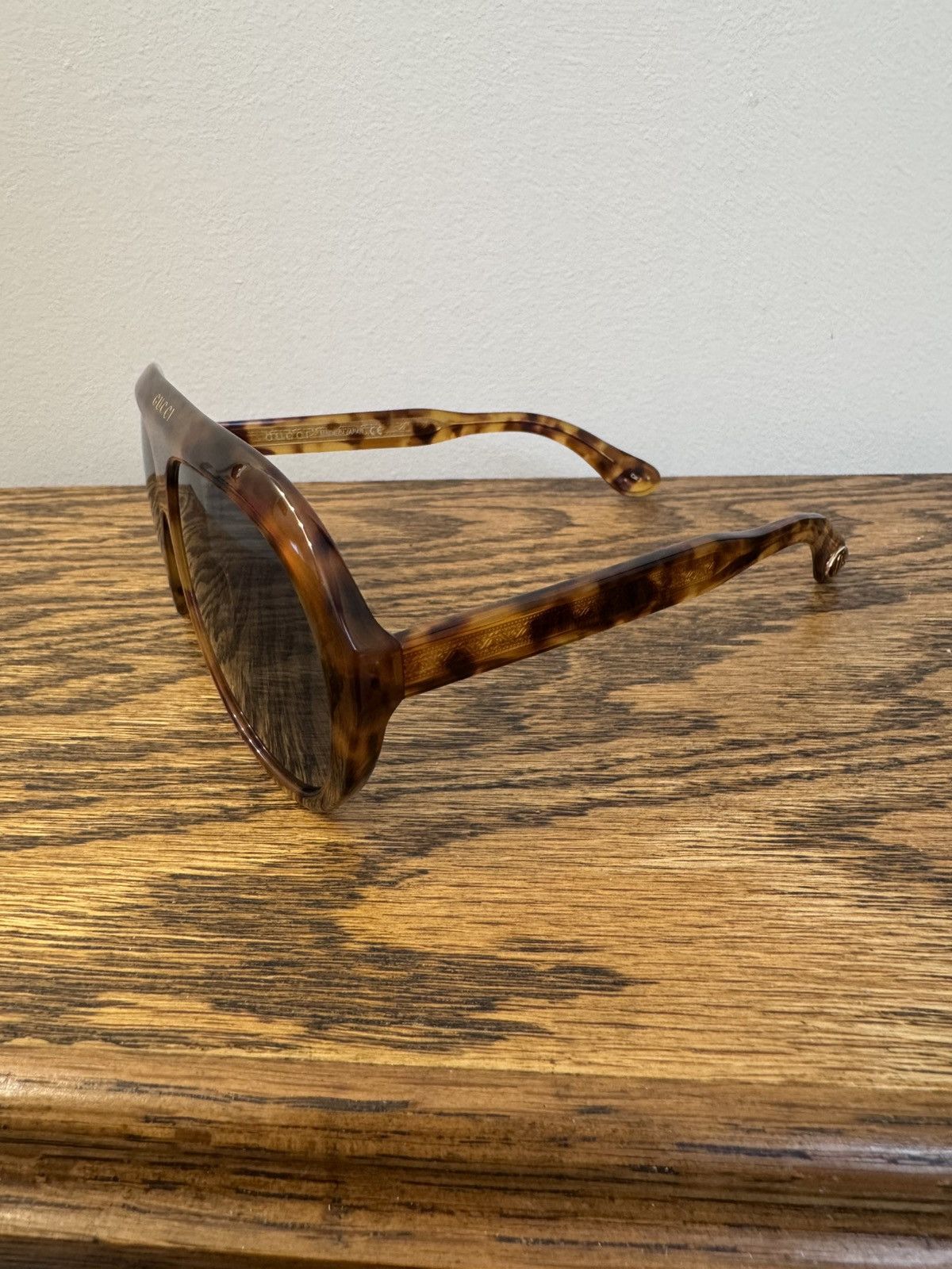 Gucci Gucci Aviator Oversized Brown Acetate Sunglasses GG Motif Size ONE SIZE - 2 Thumbnail
