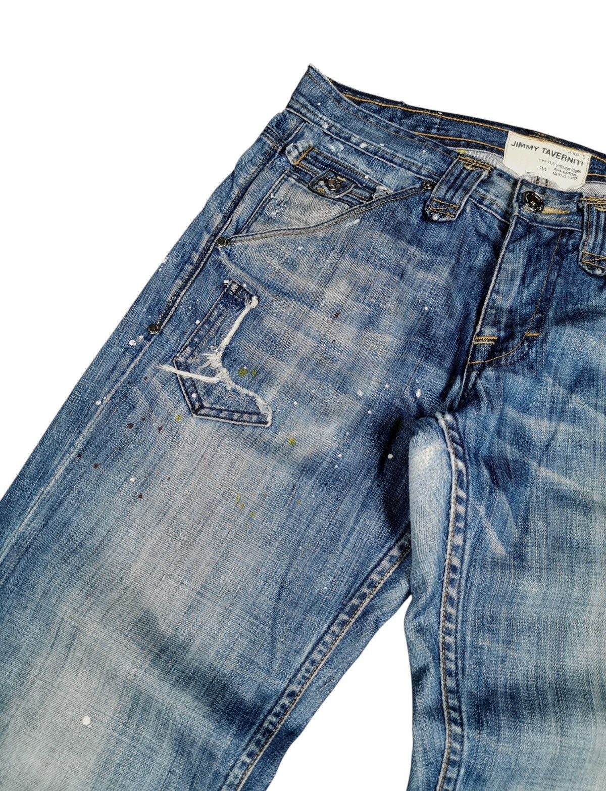 Jimmy Taverniti Jimmy Taverniti Distressed Painted Denim Jeans Size US 32 / EU 48 - 4 Thumbnail